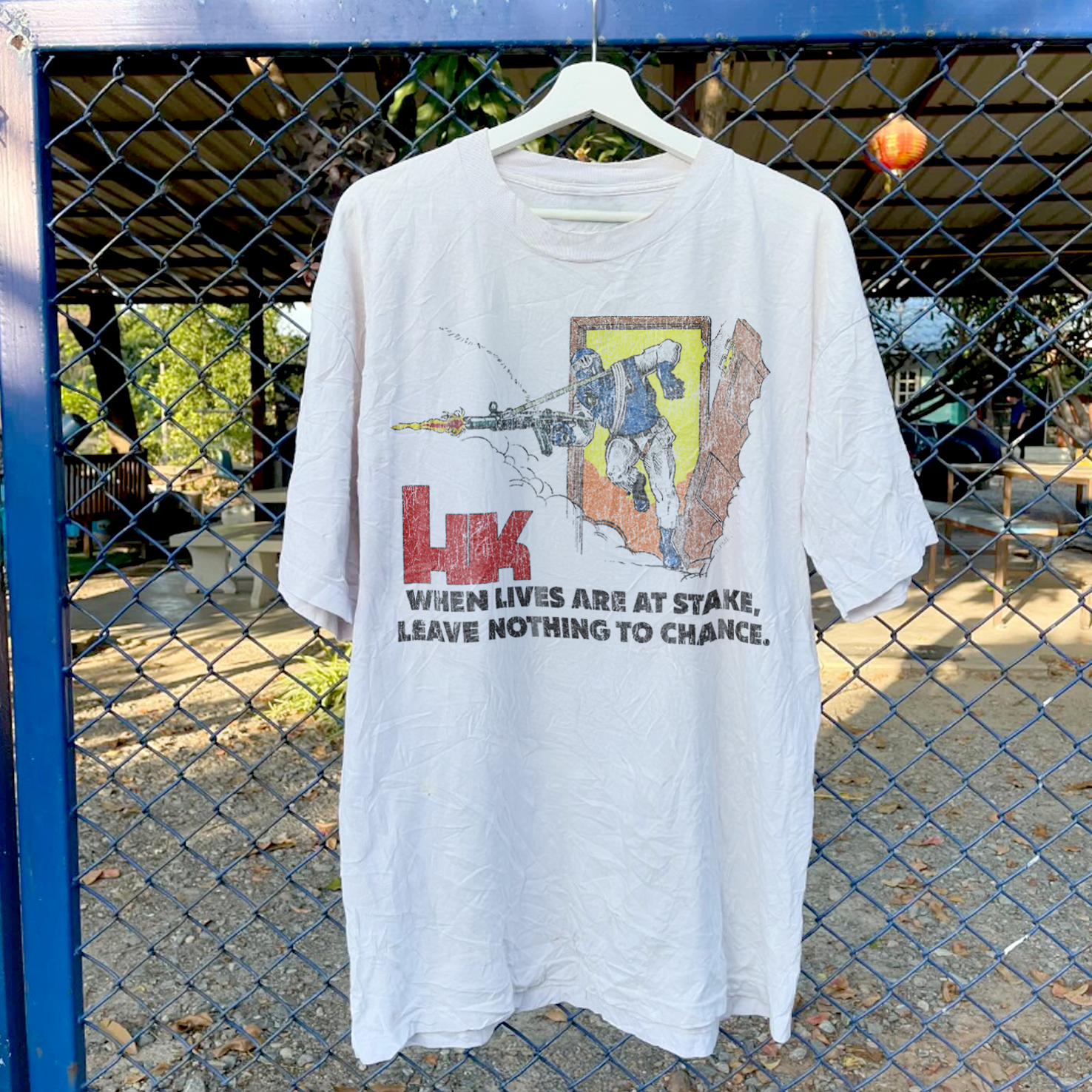 1999 HK 'HECKLER & KOCH' ULTRA RARE WASHED WHITE T-SHIRT