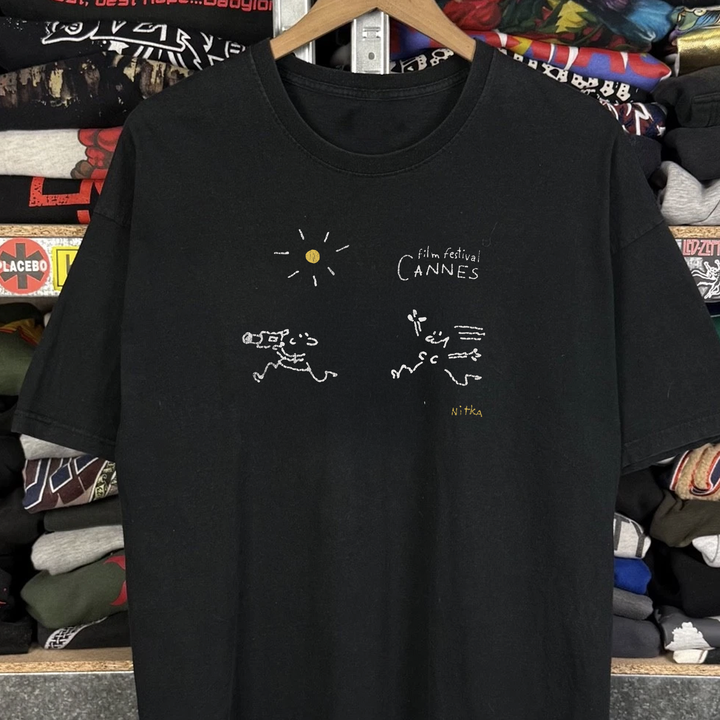 Rare Cannes Film Festival Washed Black Tee