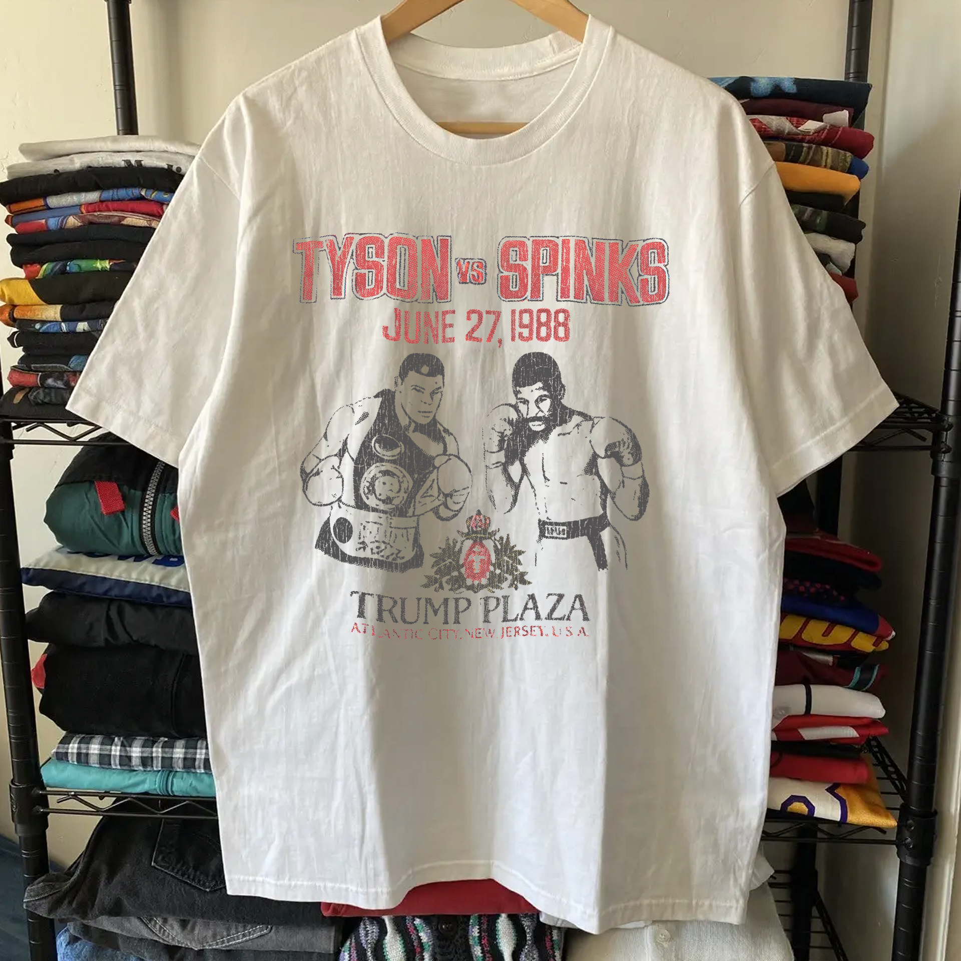 Rare Tyson Vs Spinks Washed White Tee – Strike Anywhere Vintage