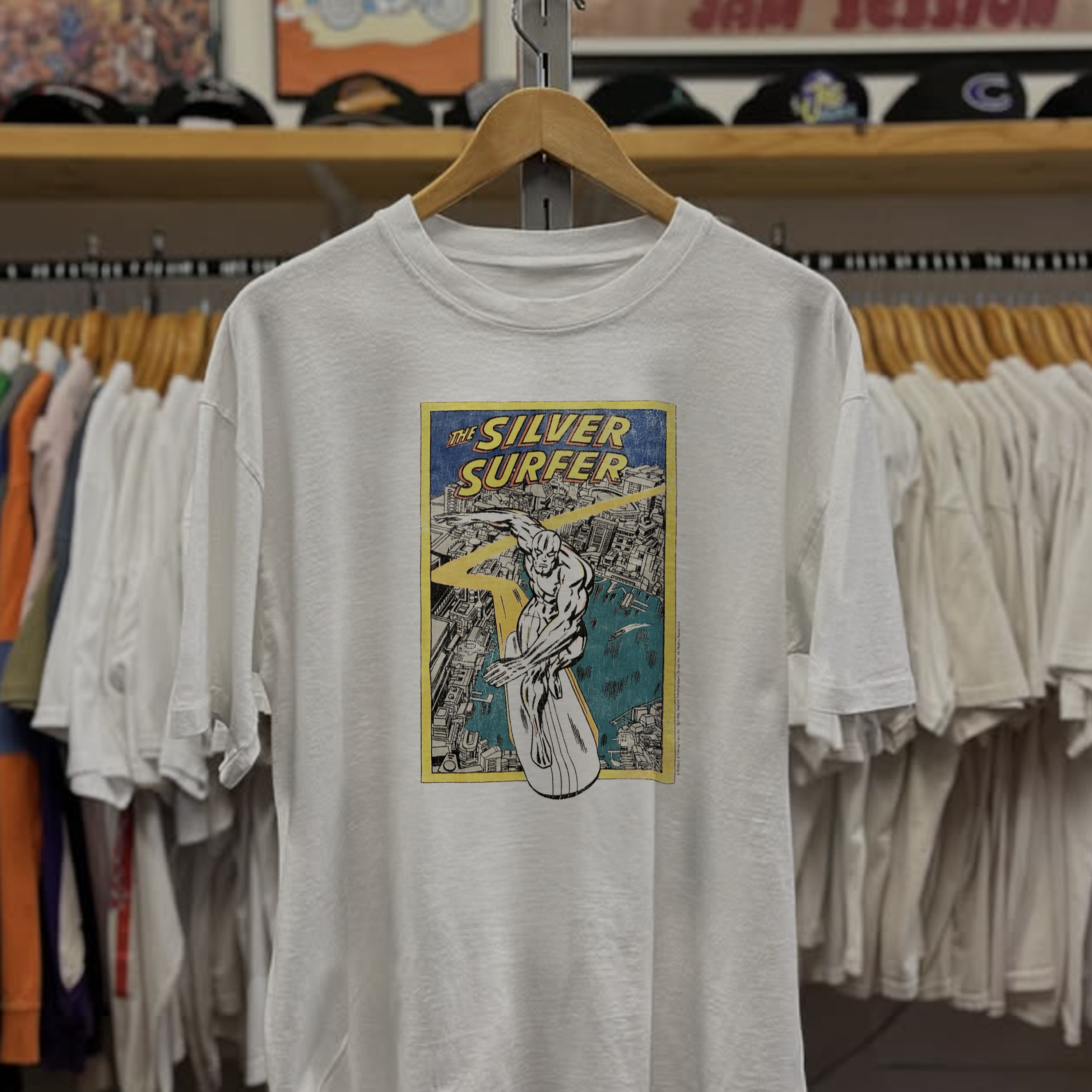 90s Silver Surfer Washed White Tee