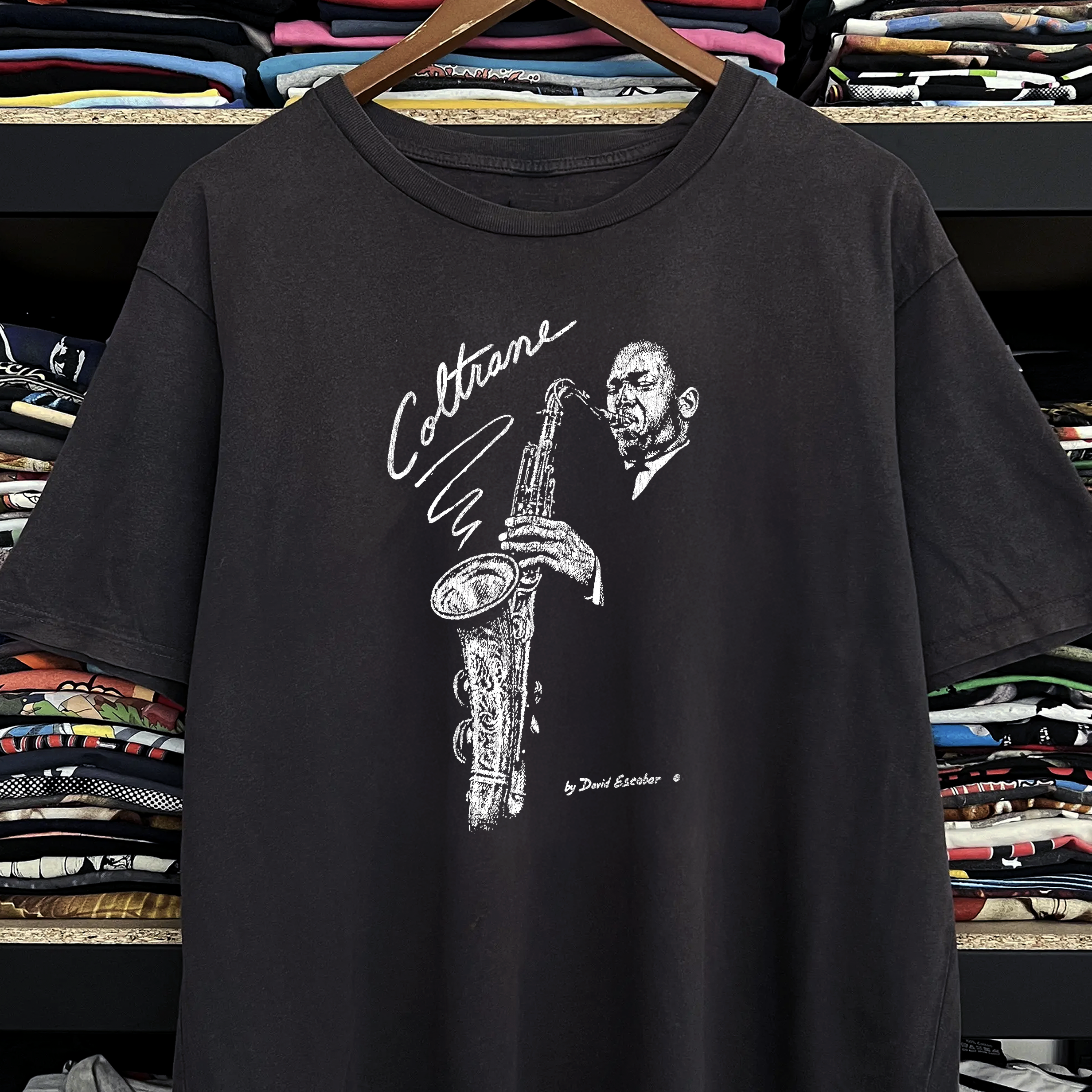 90s Coltrane Washed Black Tee