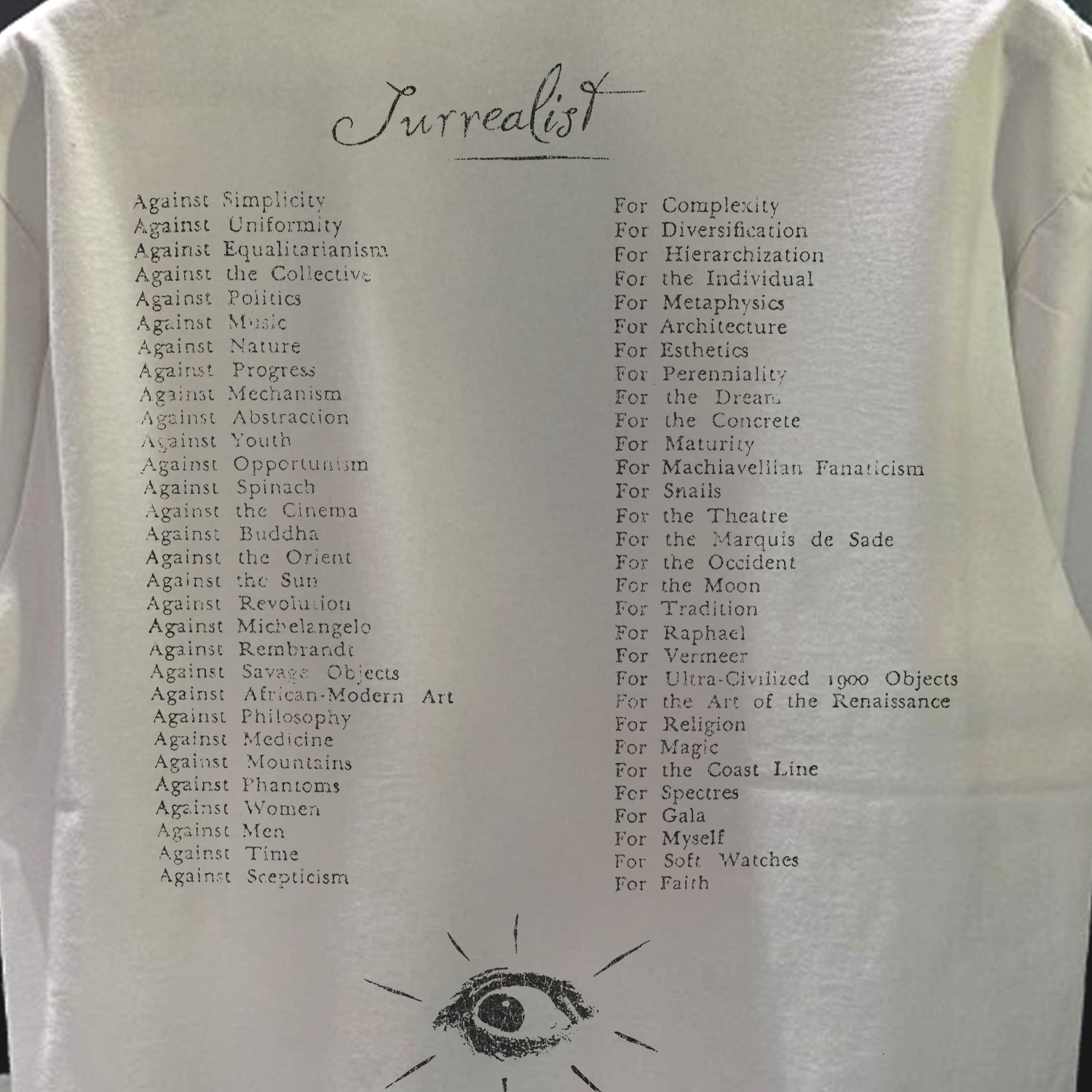 80s DALI DREAMSTATE RARE WASHED WHITE T-SHIRT