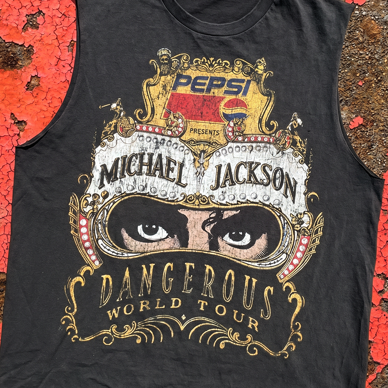 Michael Jackson's Dangerous 90's - Vintage Cut-Off Black T-Shirt Michael Jackson's Dangerous 90's - Vintage Cut-Off Black T-Shirt