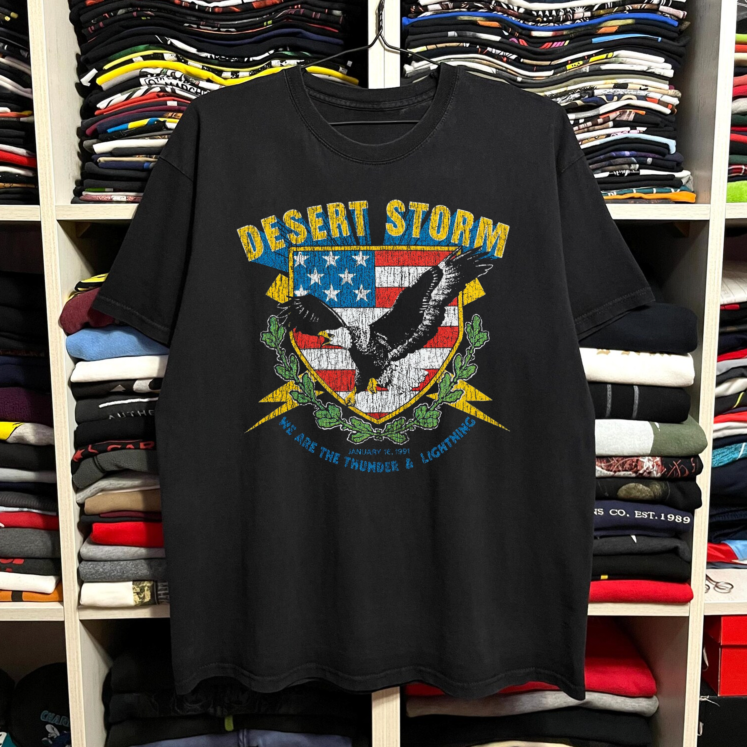 Rare Desert Storm Washed Black Tee