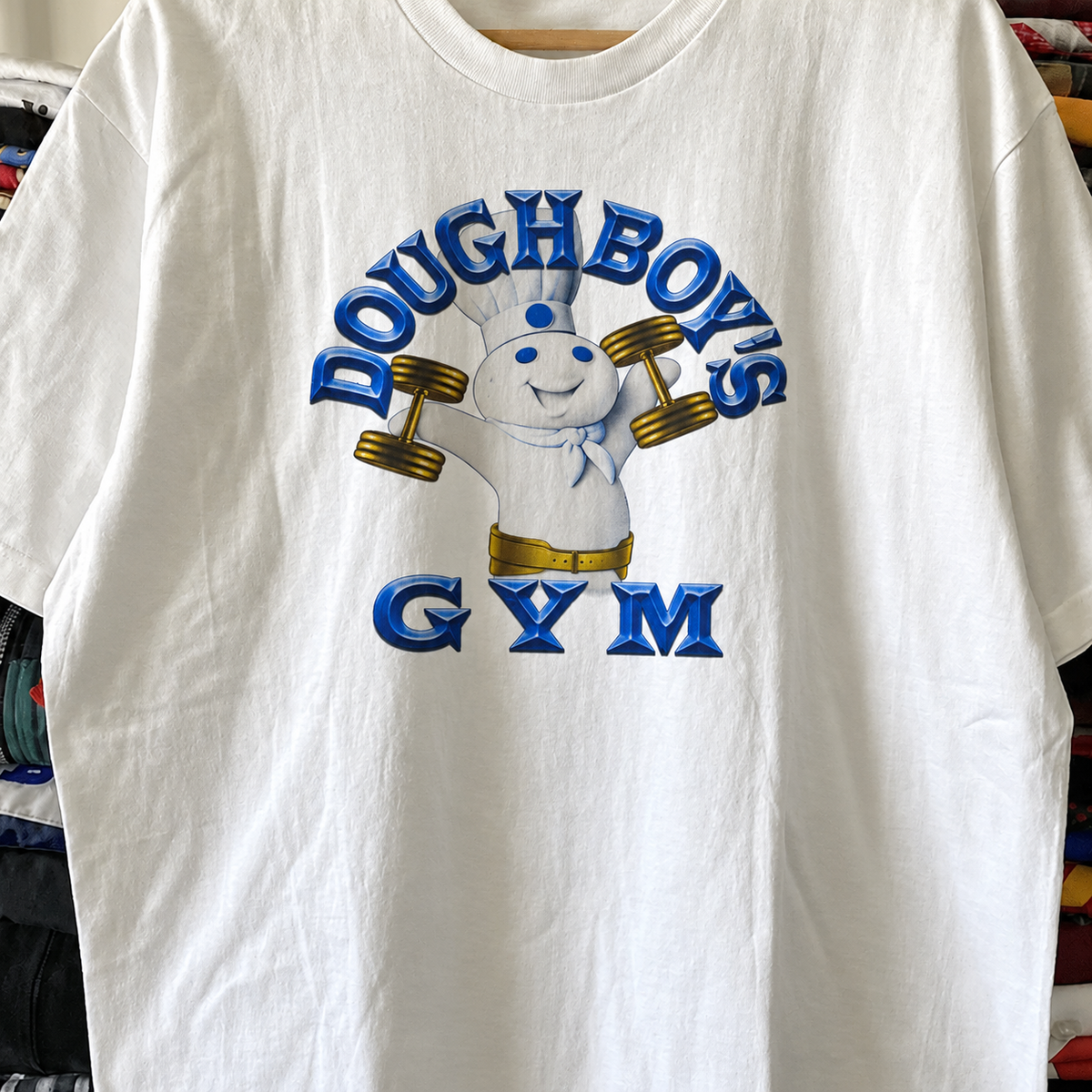Pillsbury Doughboy's Gym Washed White Tee