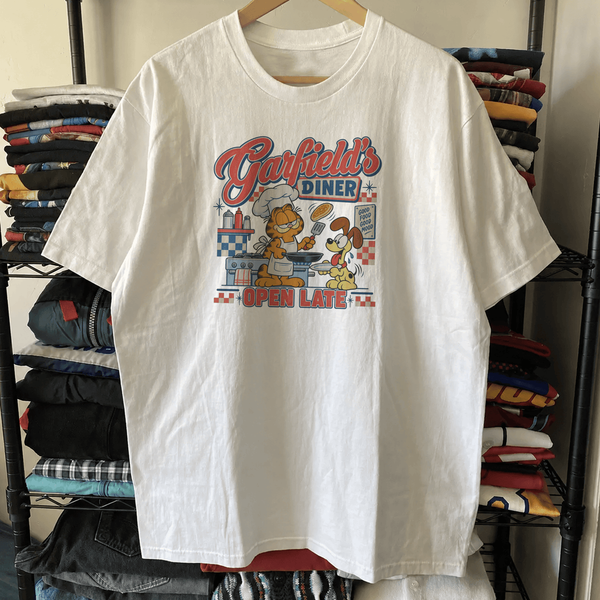 Garfield's Midnight Diner White Tee
