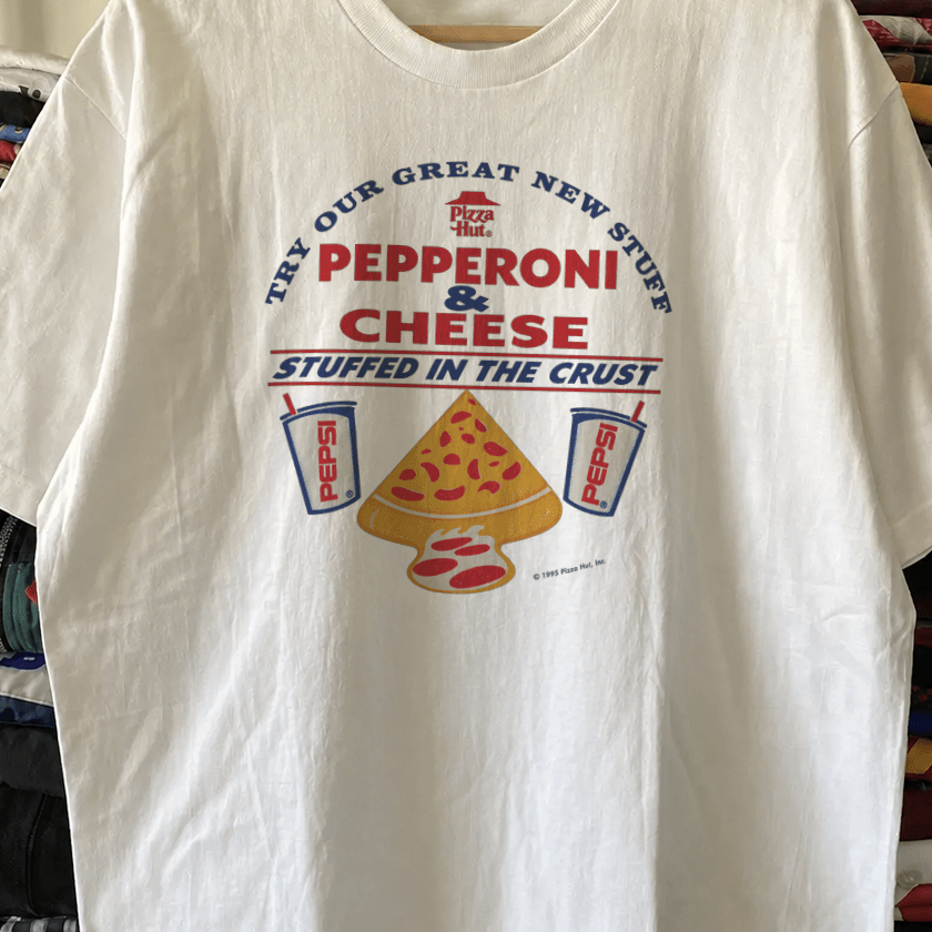 Pizza Hut Stuffed Crust Promo Washed White Tee