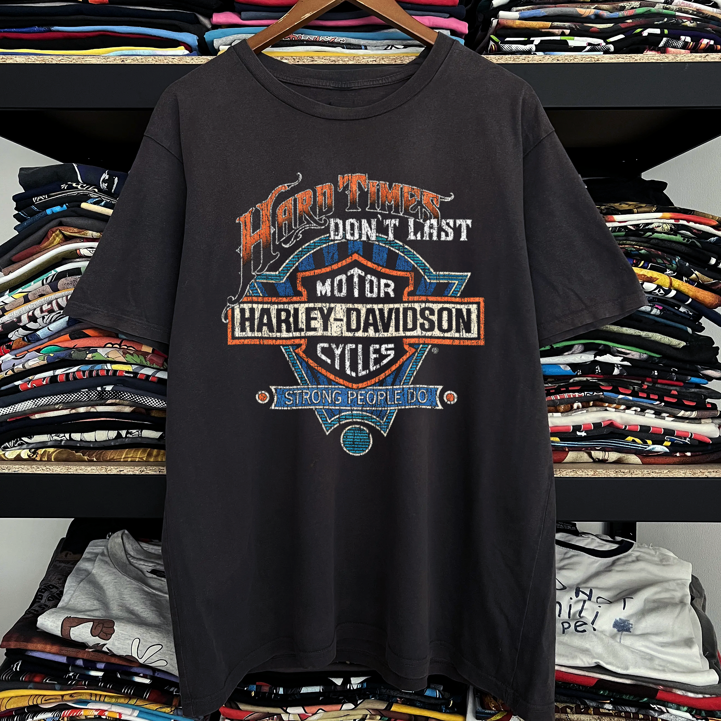 HD Hard Times Washed Black Tee