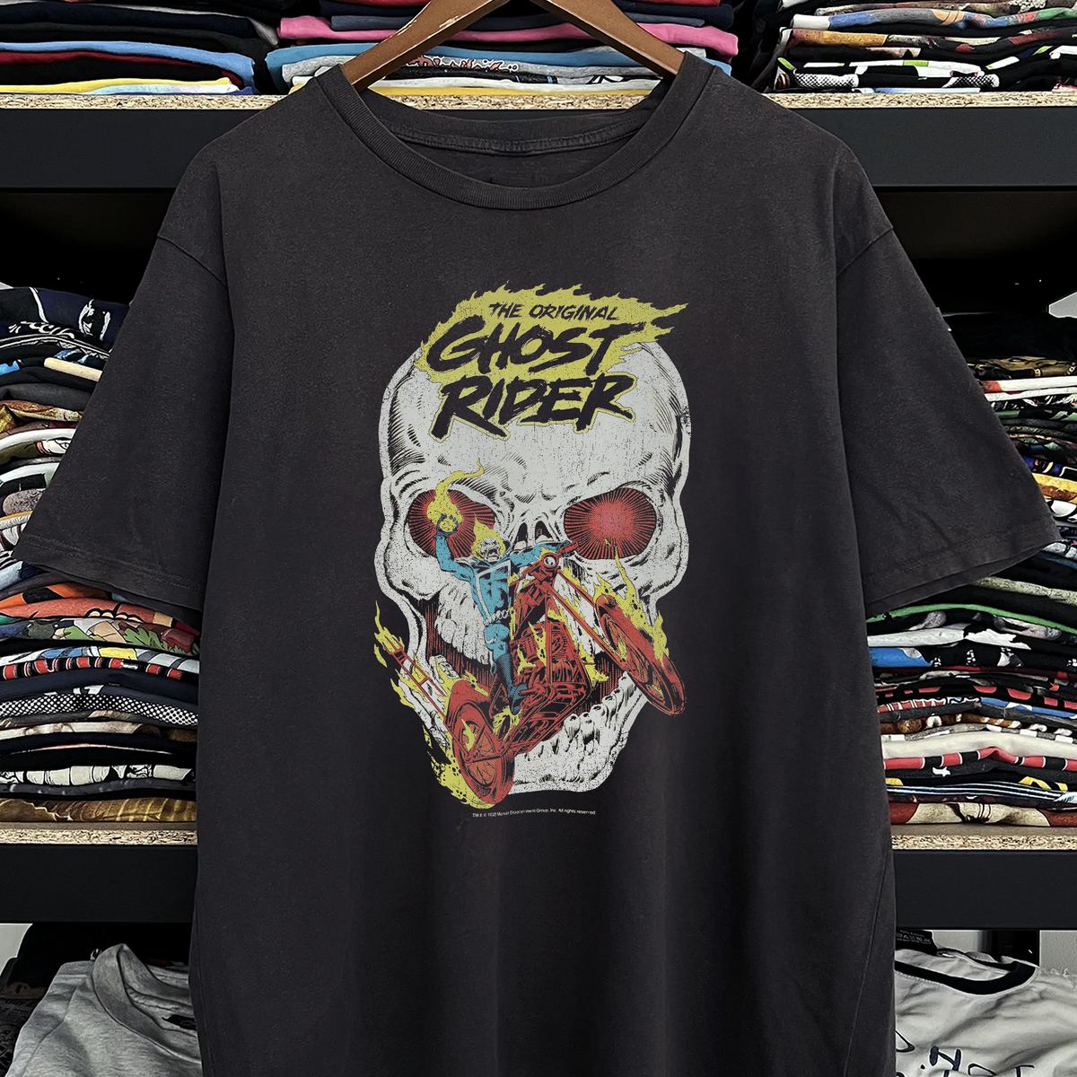 Rare The Original Ghost Rider Washed Black Tee
