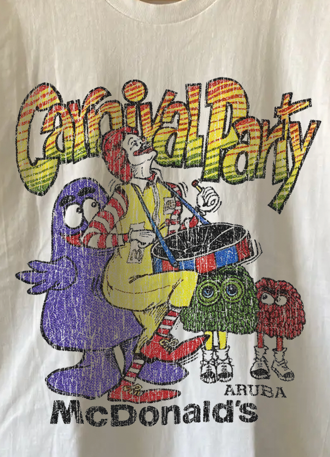 Rare '87 McDonald's Carnival Party Washed White Tee