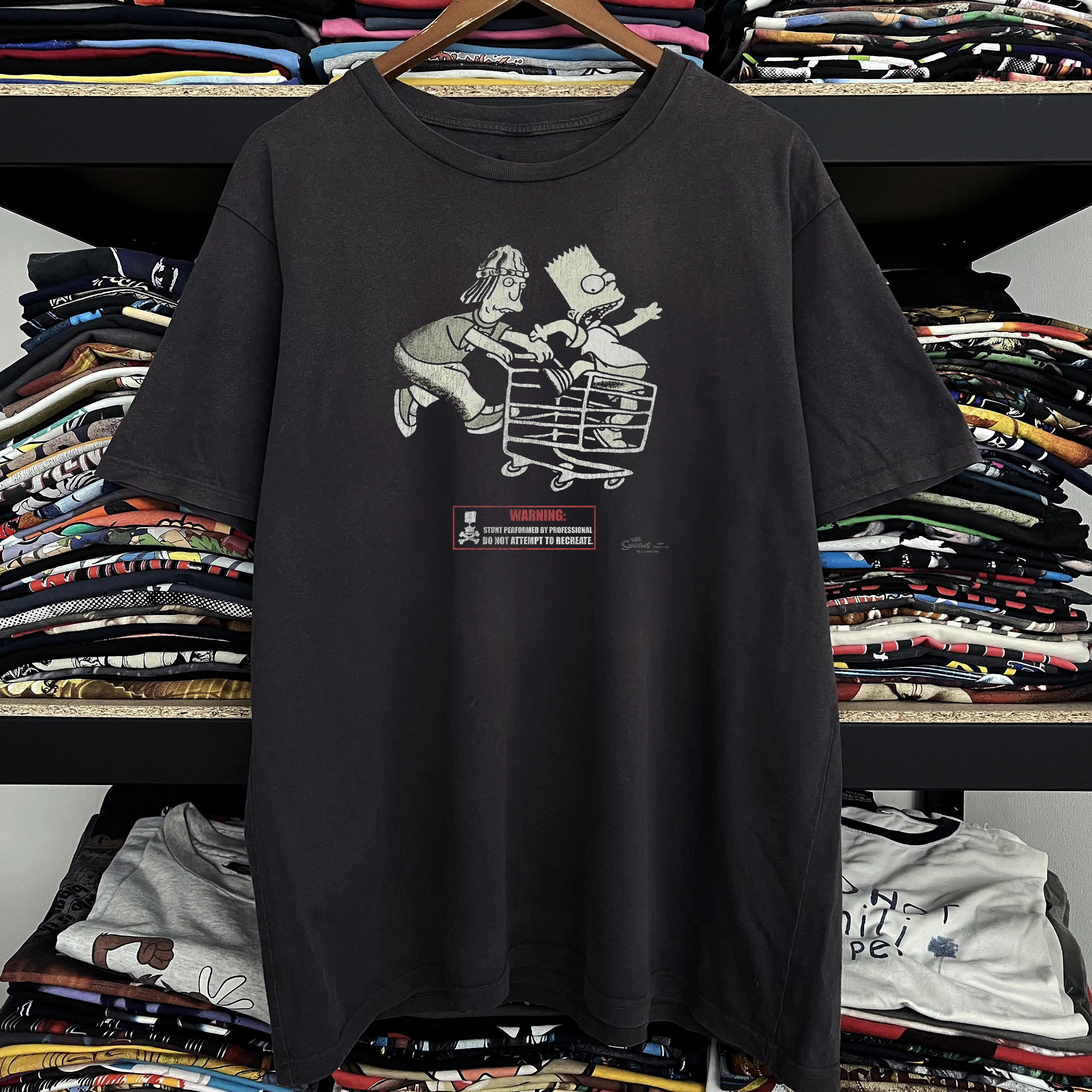 2001 Simpsons x Jackass Washed Black Tee