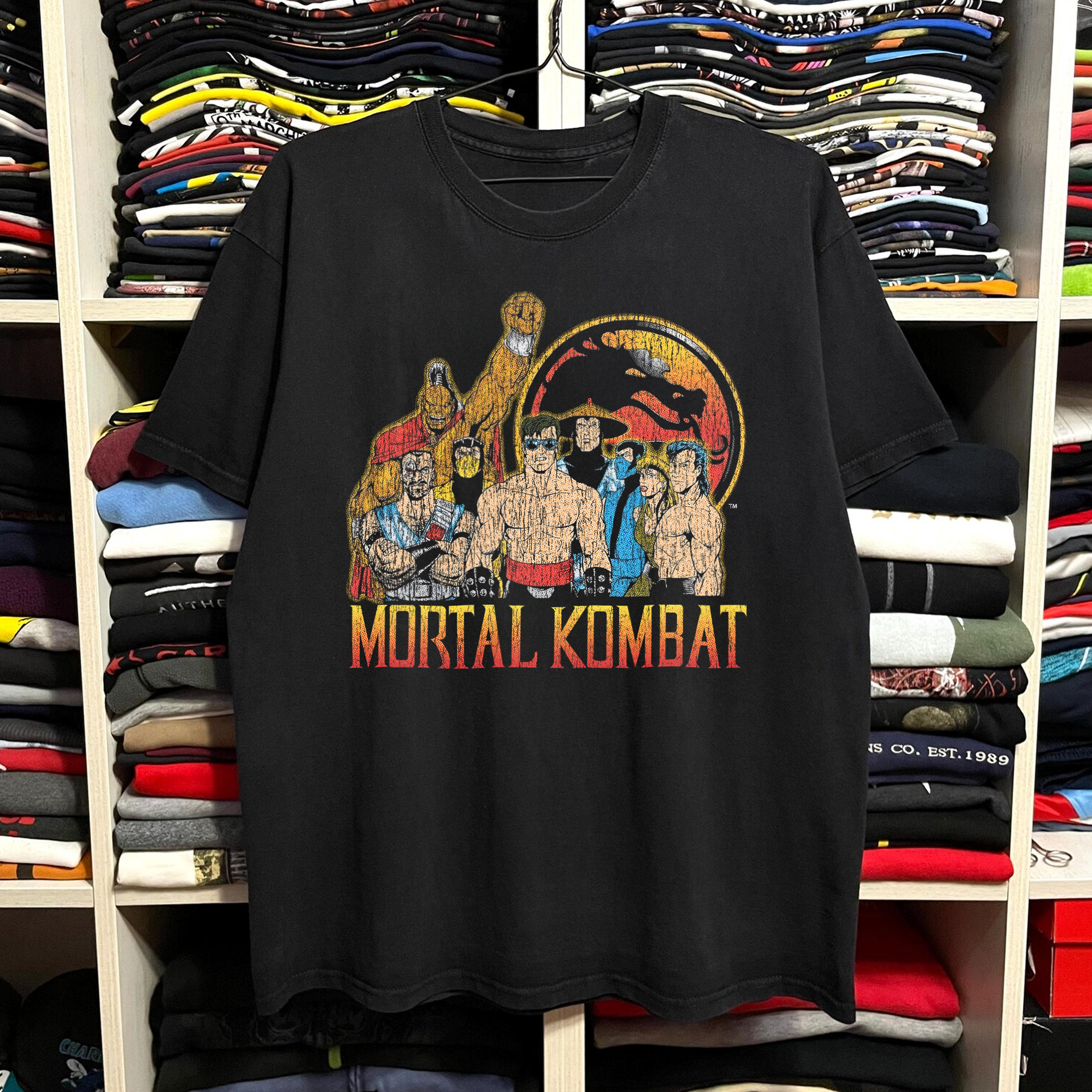 Mortal Kombat Characters Washed Black Tee