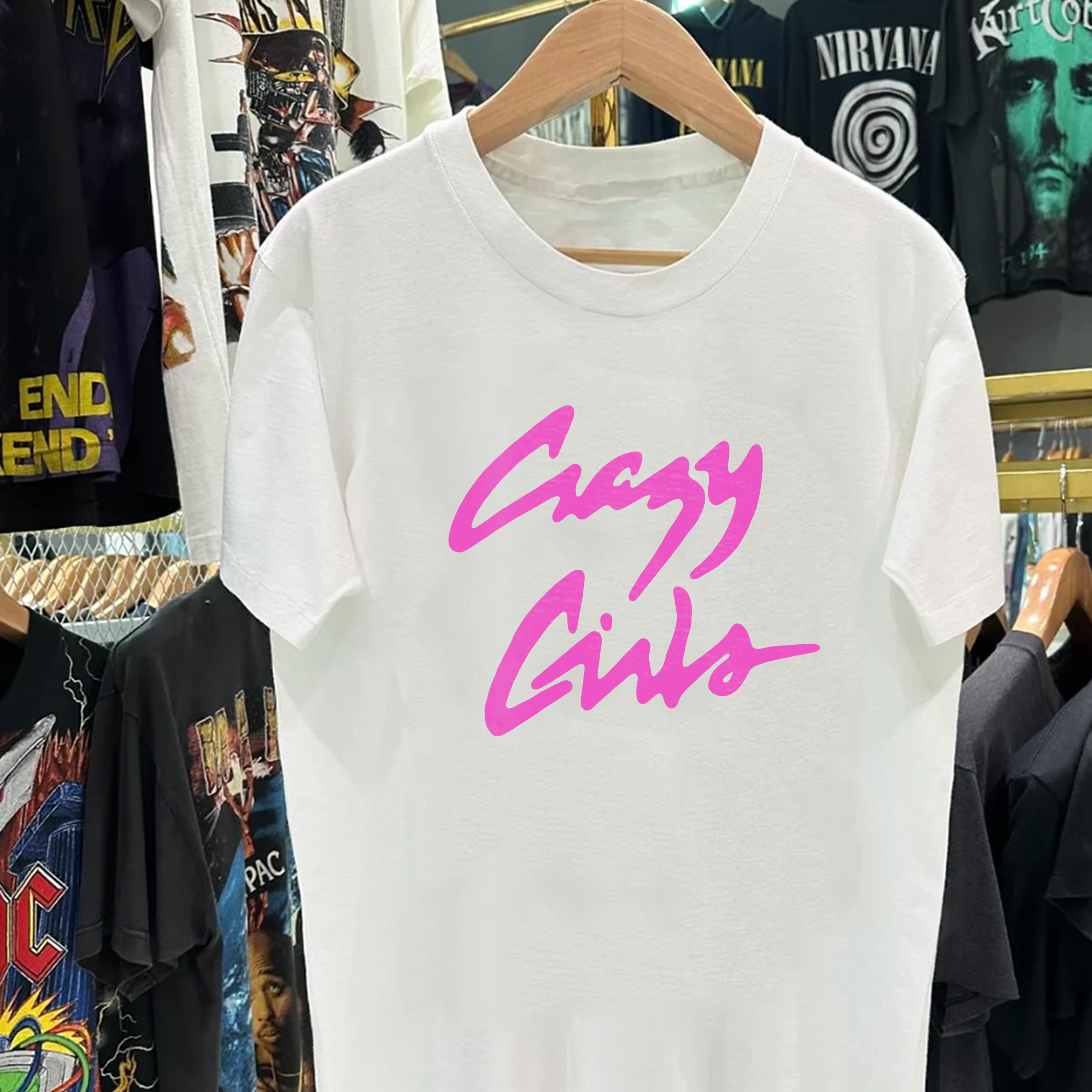 Crazy Girls Heavyweight White Tshirt