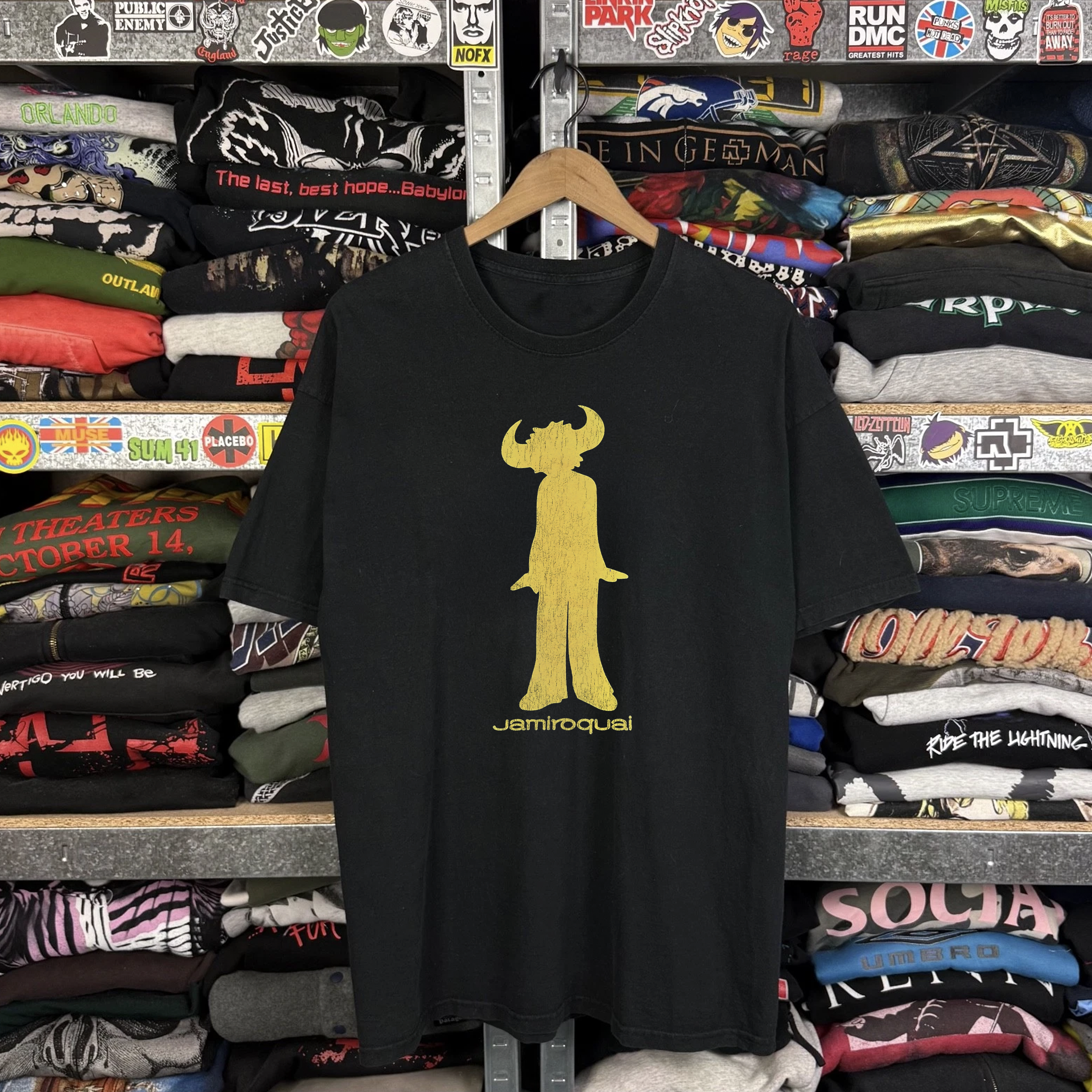 2000s Jamiroquai Buffalo Man Washed Black Tee