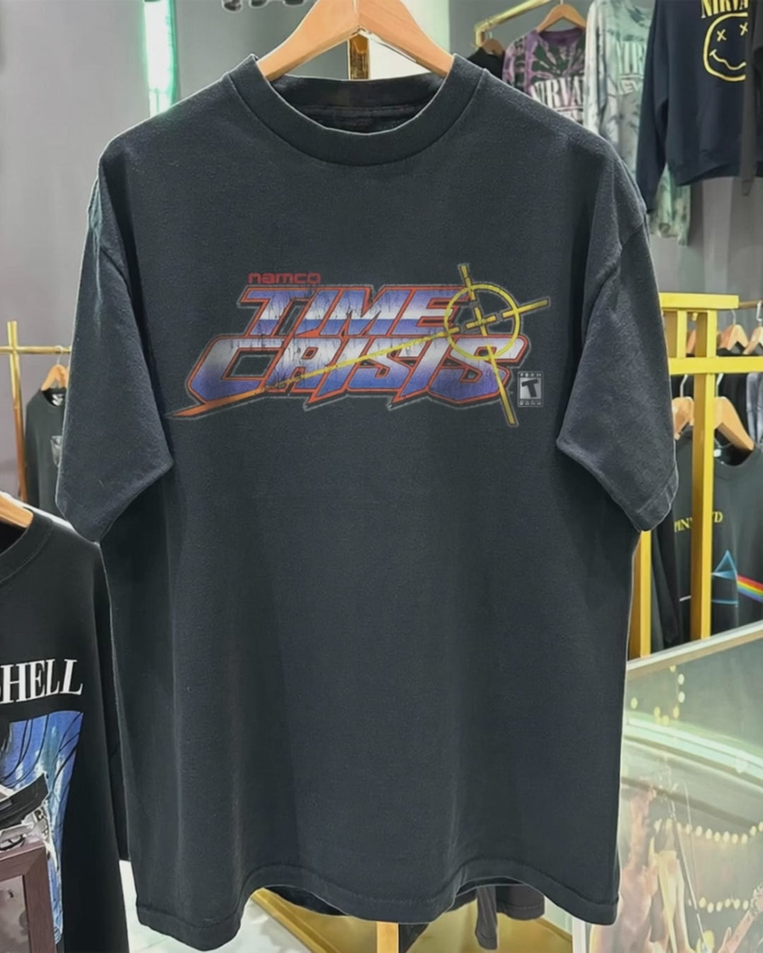 Time Crisis 1995 Promo Vintage Washed Black T-Shirt product video [GB-DPA:dbac3b077617]