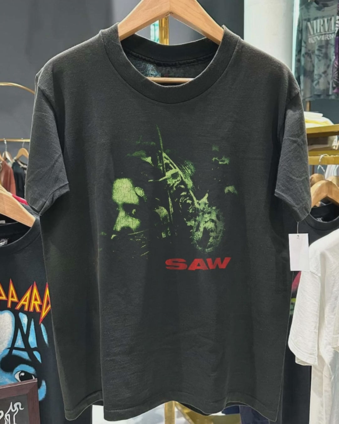 Saw 2004 Rare Washed Black Tshirt product video [GB-DPA:acc1e904194a]