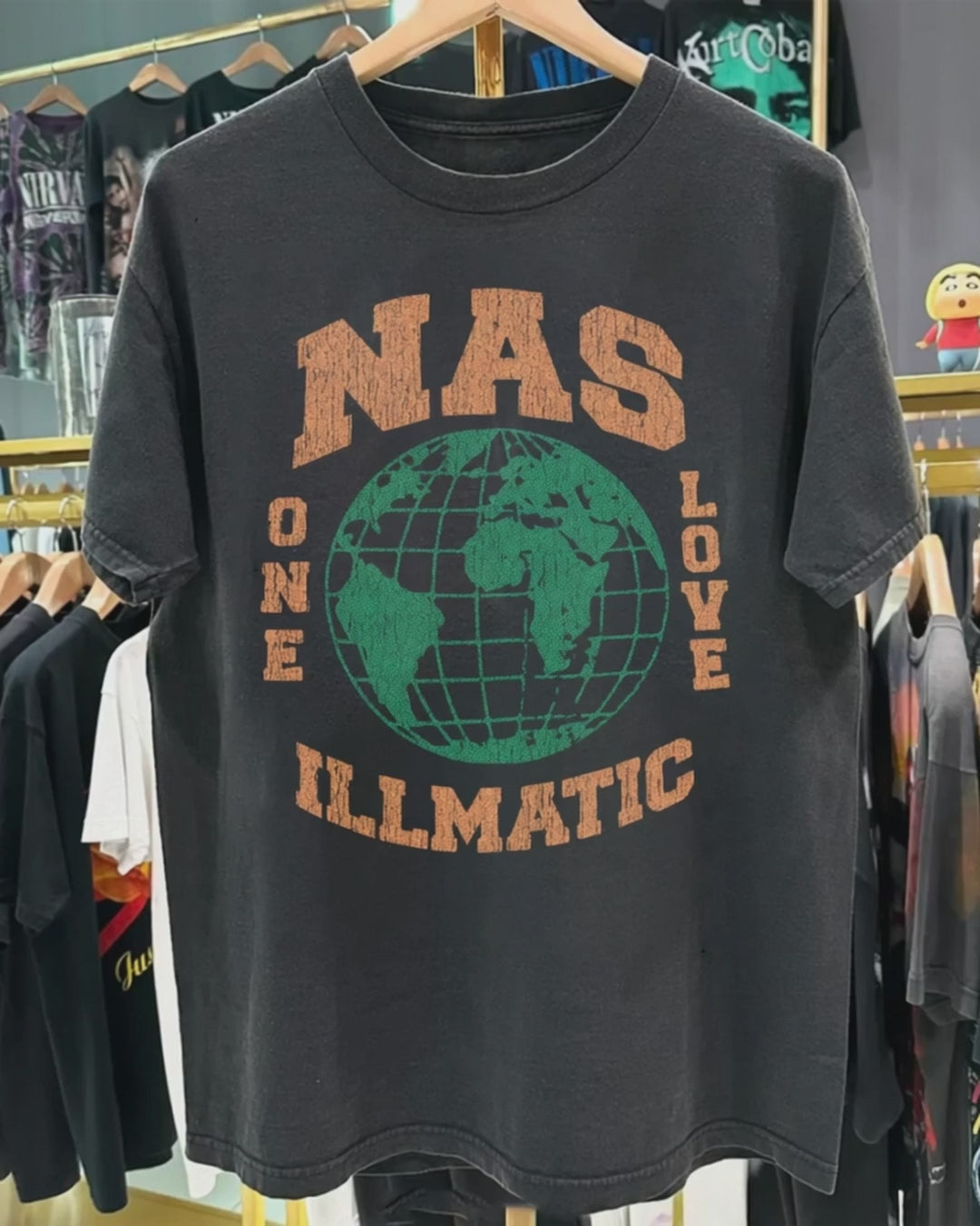 Rare Nas Illmatic Washed Black Tee product video [GB-DPA:6d9683fd32eb]