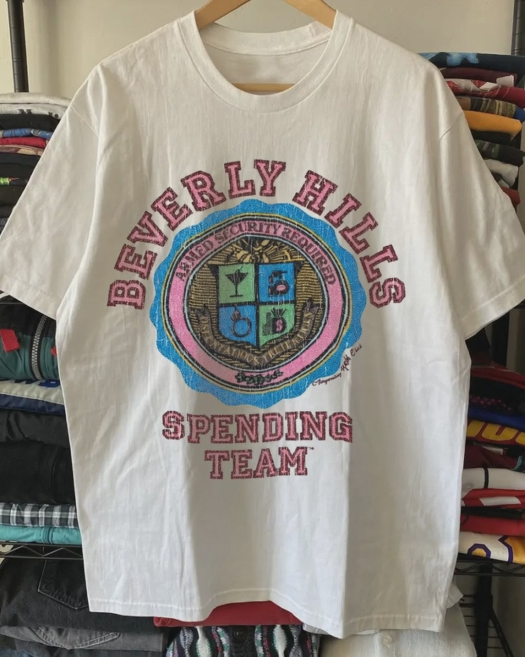 Beverly Hills Spending Team Washed White Tee product video [GB-DPA:437dd760d652]
