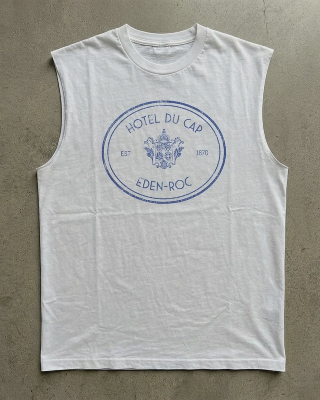 90s Du Cap Eden Roc Washed White Cut Off Tee product video [GB-DPA:544bbb5af1b5]