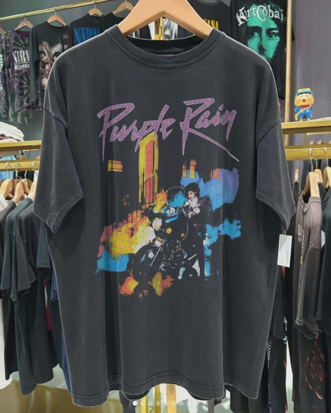 Purple Rain 1984 Prince Black Vintage Washed T-Shirt product video [GB-DPA:ebb5d3530f02]