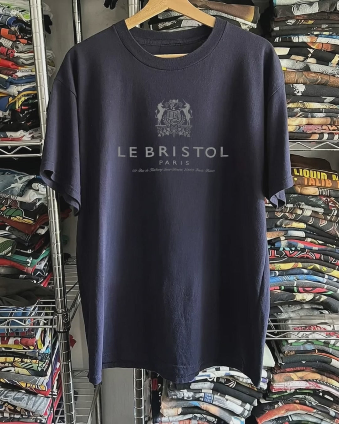 Rare Le Bristol Paris Washed Navy Tee product video [GB-DPA:d1e14fc17890]