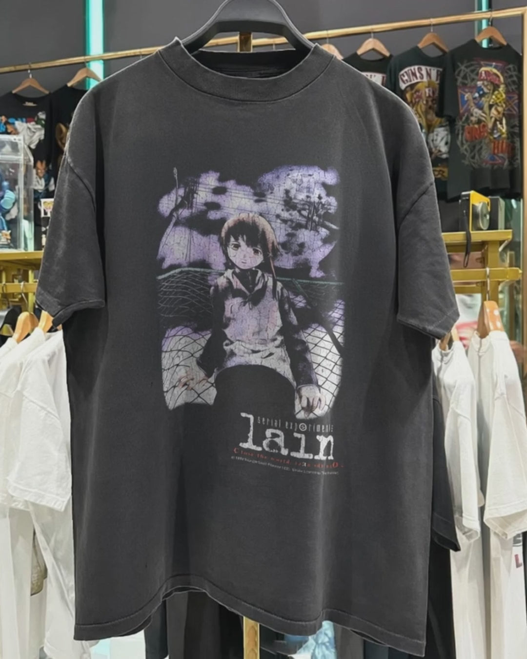 1999 Serial Experiments 'Lain' Rare Washed Black T-Shirt – Strike