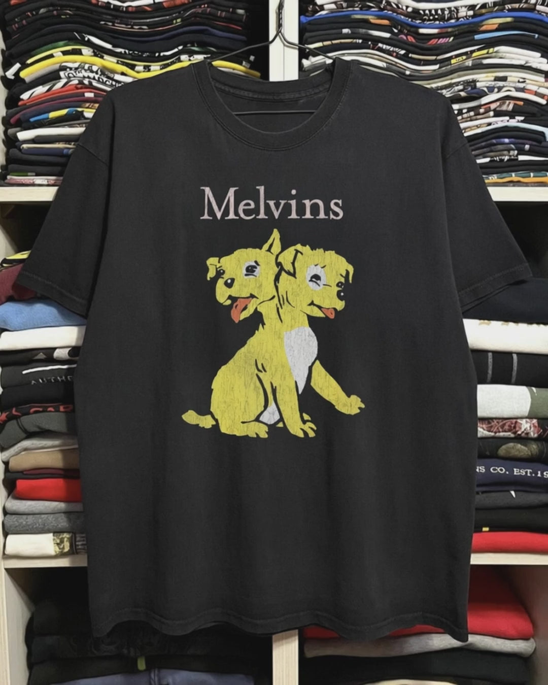 1993 Melvins Pussy Washed Black Tee – Strike Anywhere Vintage