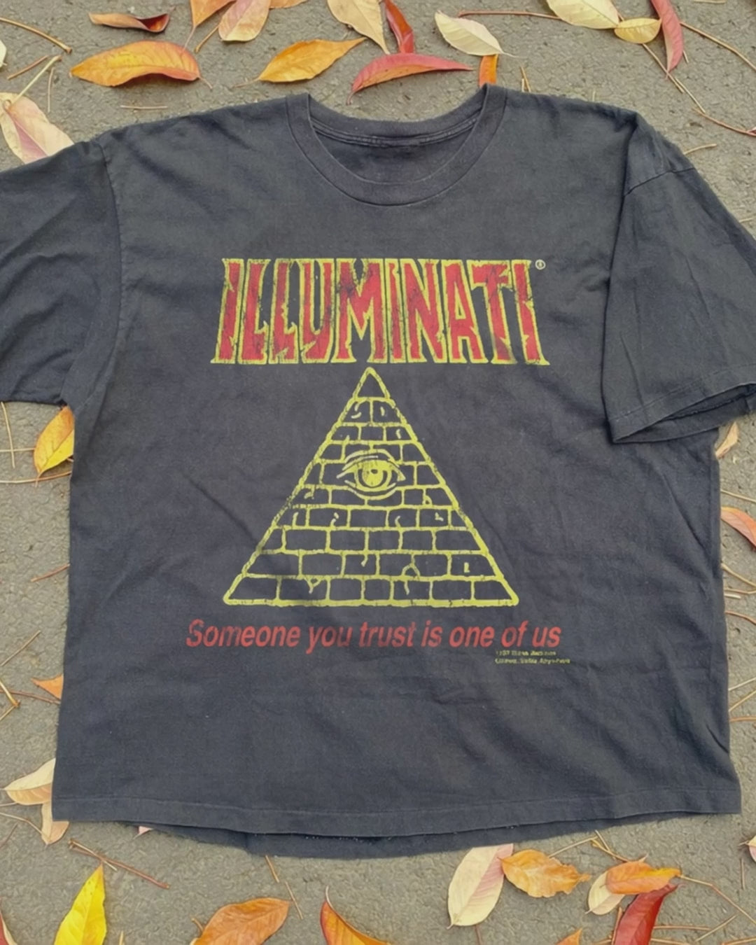 Illuminati 1997 Steve Jackson Games Rare Vintage Washed Black T-Shirt product video [GB-DPA:c0f9ca63f5cf]