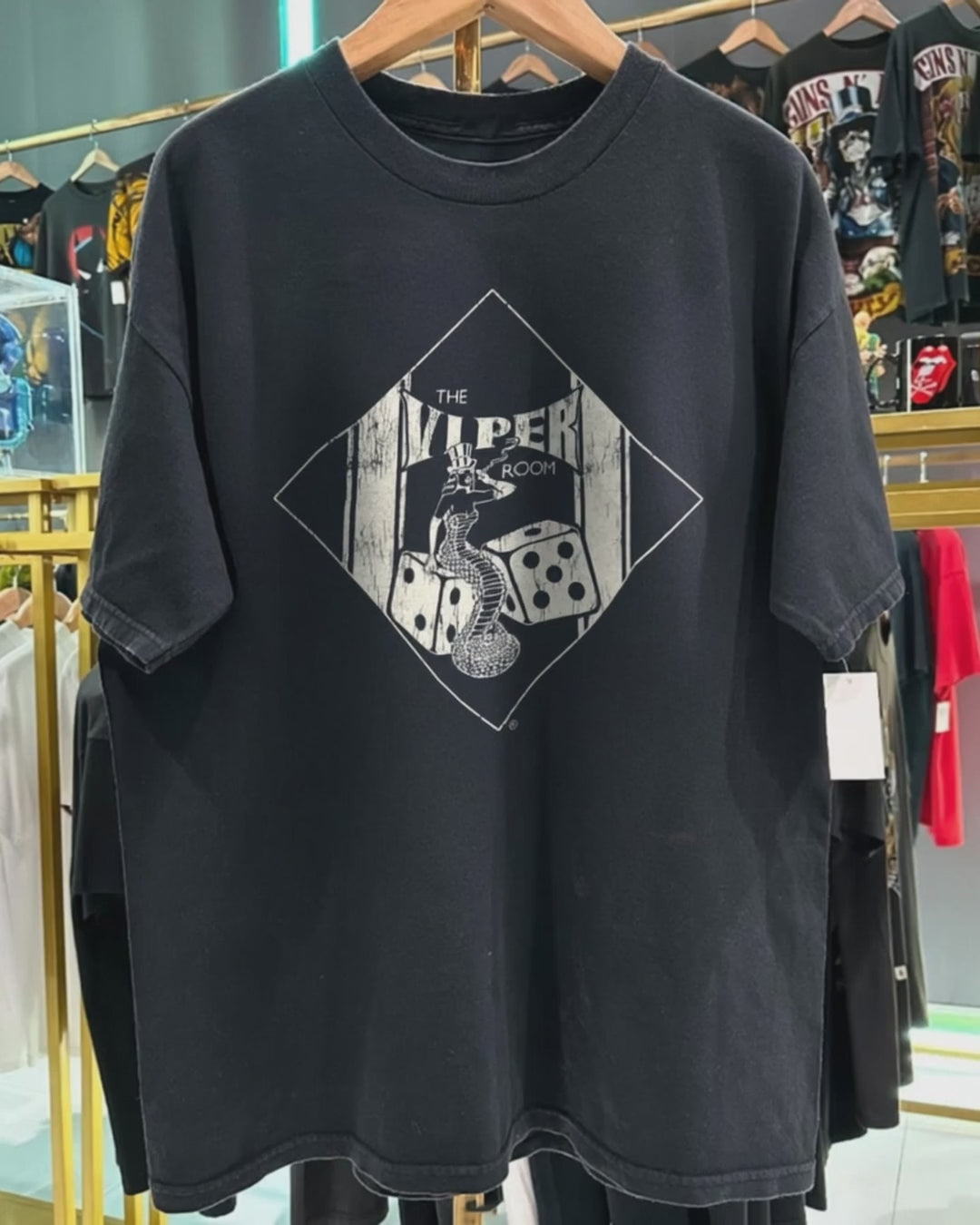 1993 The Viper Room Rare Washed Black T-Shirt product video [GB-DPA:1355312fffe5]
