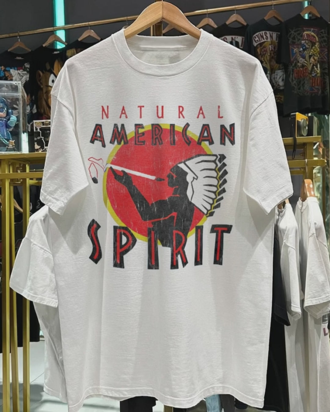 90s Natural American Spirit Rare Washed White T-Shirt – Strike