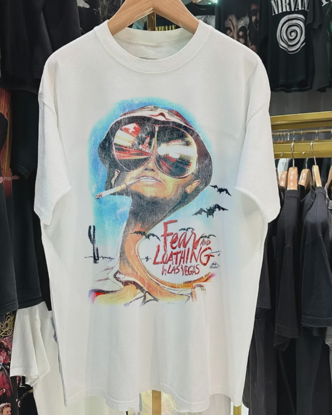 Fear And Loathing 1998 Promo Vintage Washed White T-Shirt product video [GB-DPA:16f92ace044d]