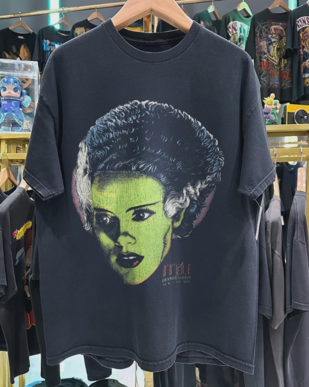 1991 The Bride 0F Frankenstein Rare Washed Black T-Shirt – Strike