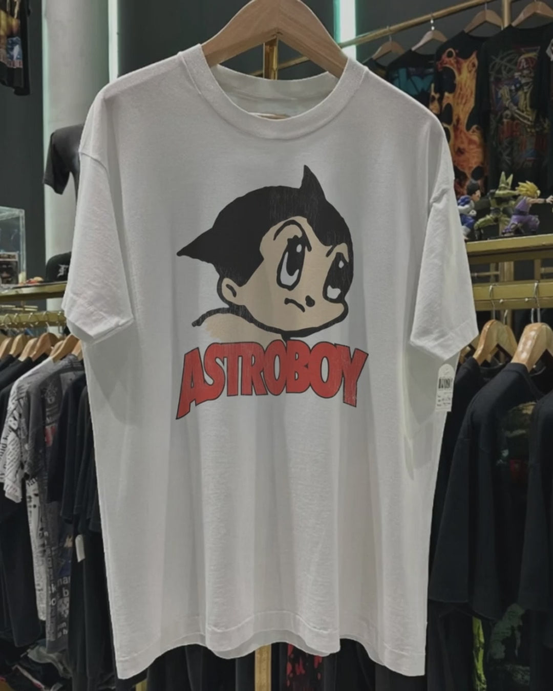 90S Astro Boy Washed White Tee product video [GB-DPA:4247042bd62c]