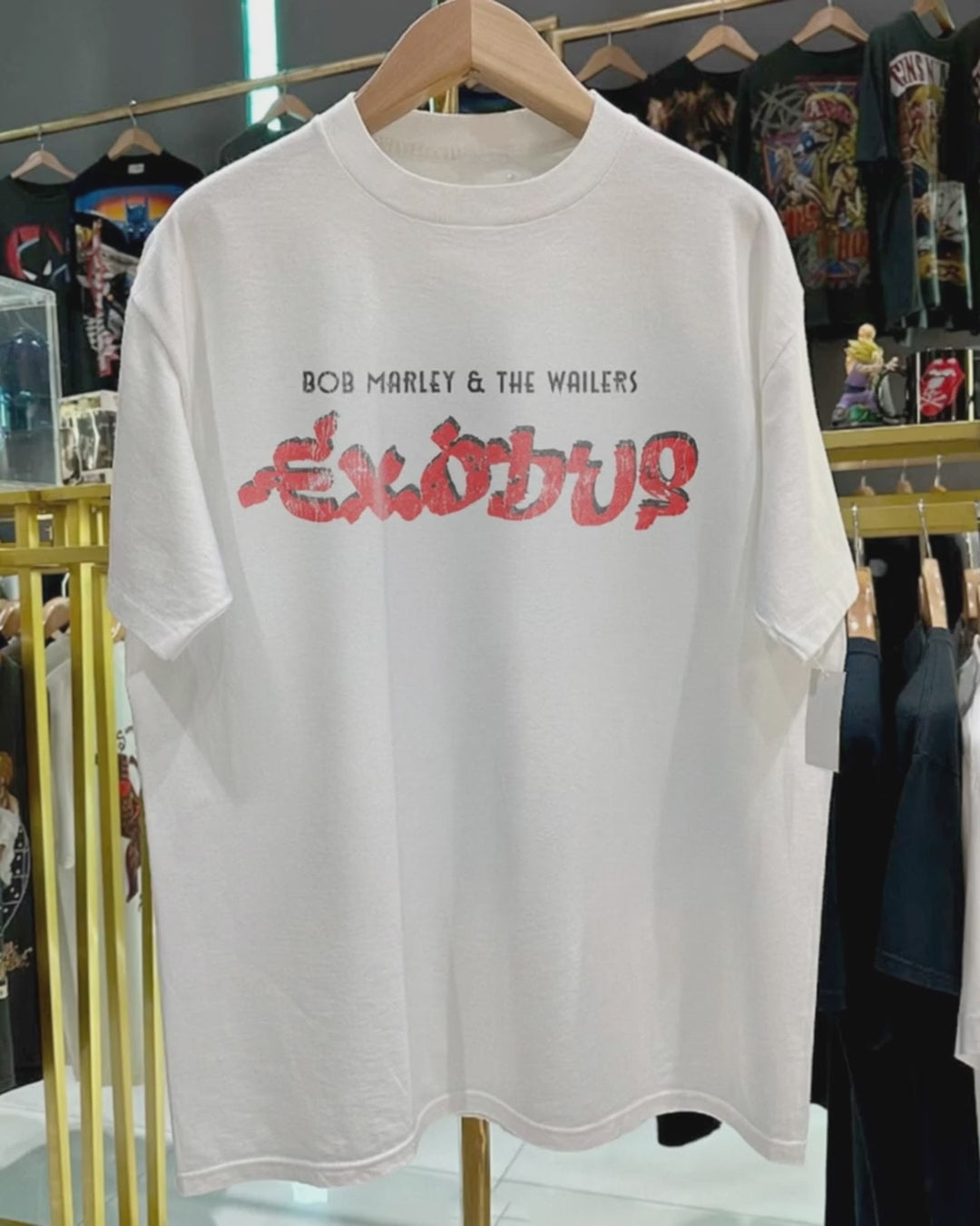 70s 'Exodus' Bob Marley & The Wailers Rare Washed White Tshirt product video [GB-DPA:f053e25a1ff7]