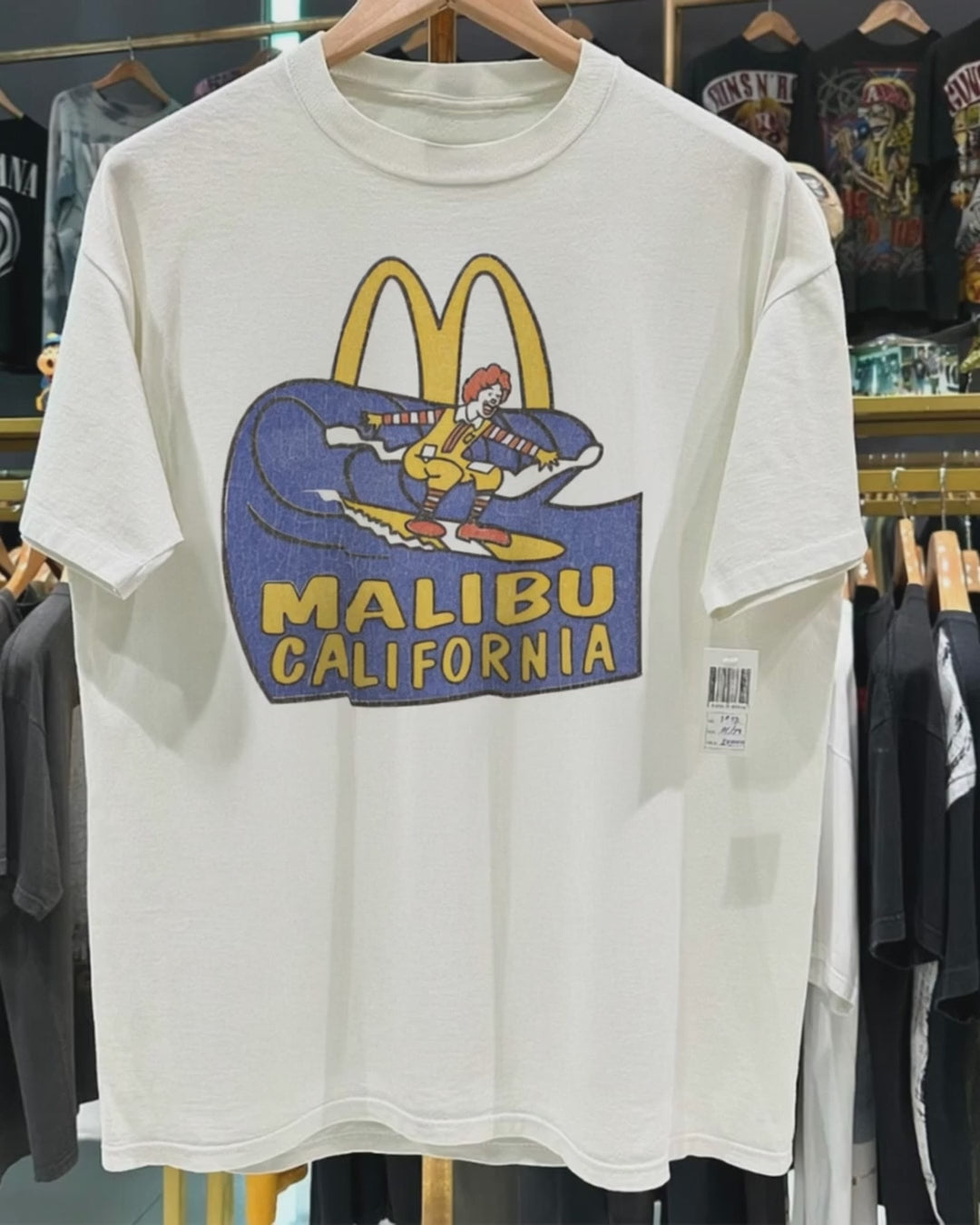 Mcdonalds Malibu California Rare Vintage Washed White T-Shirt product video [GB-DPA:562a249a6ceb]