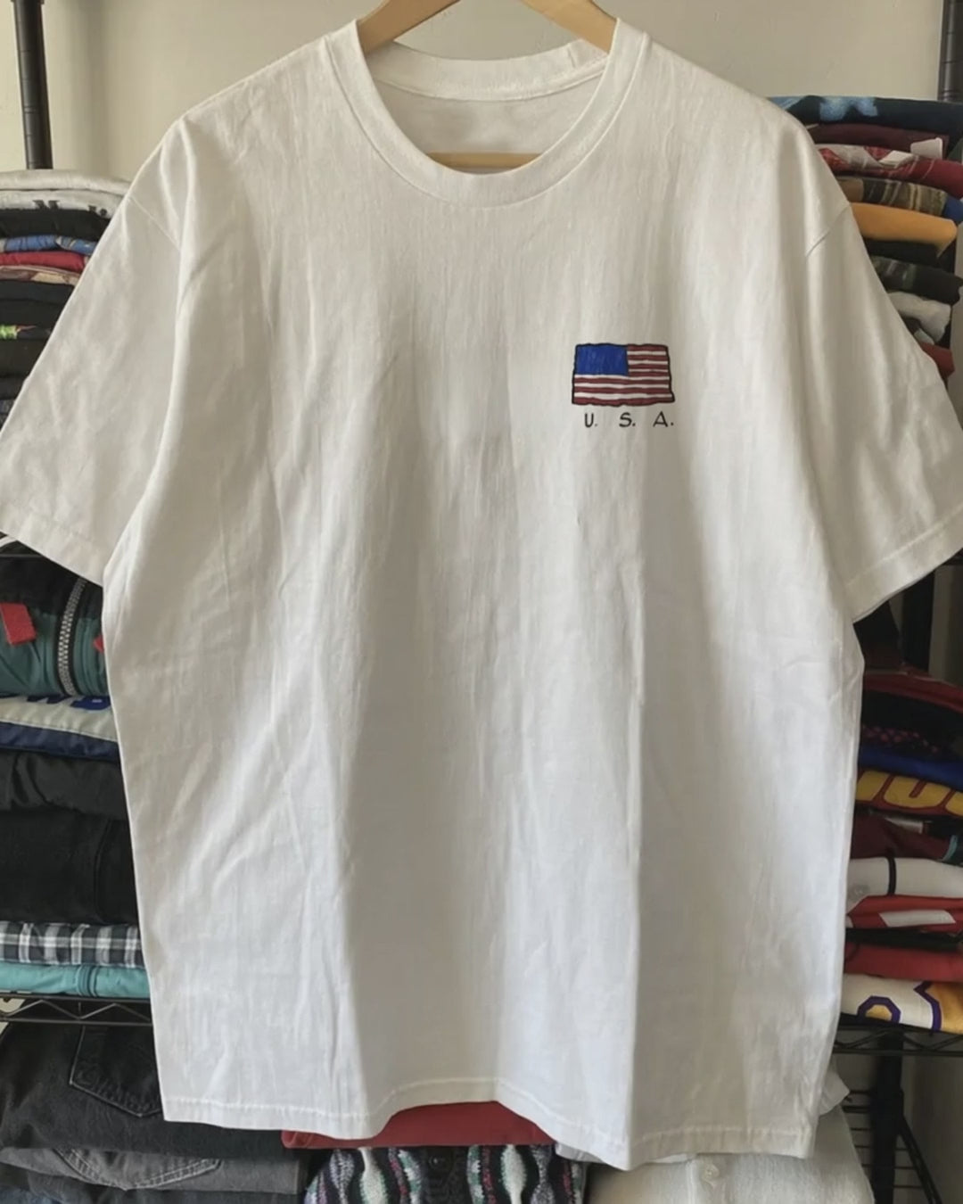 Rare Joe Cool Patriotic Washed White Tee product video [GB-DPA:32b4e169d1db]