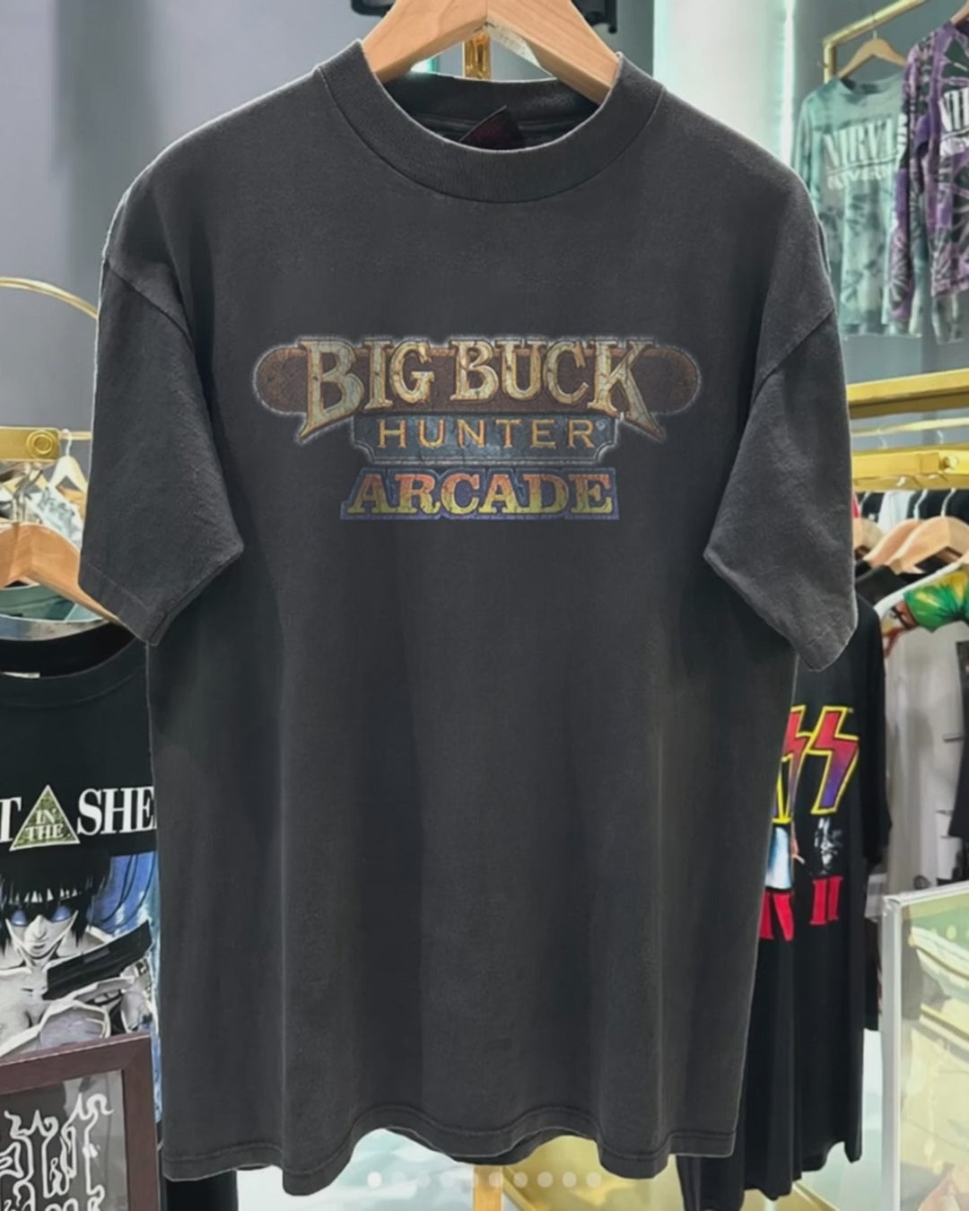 Big Buck Hunter Arcade Promo Vintage Washed Black T-Shirt product video [GB-DPA:ff20e31c4a2e]