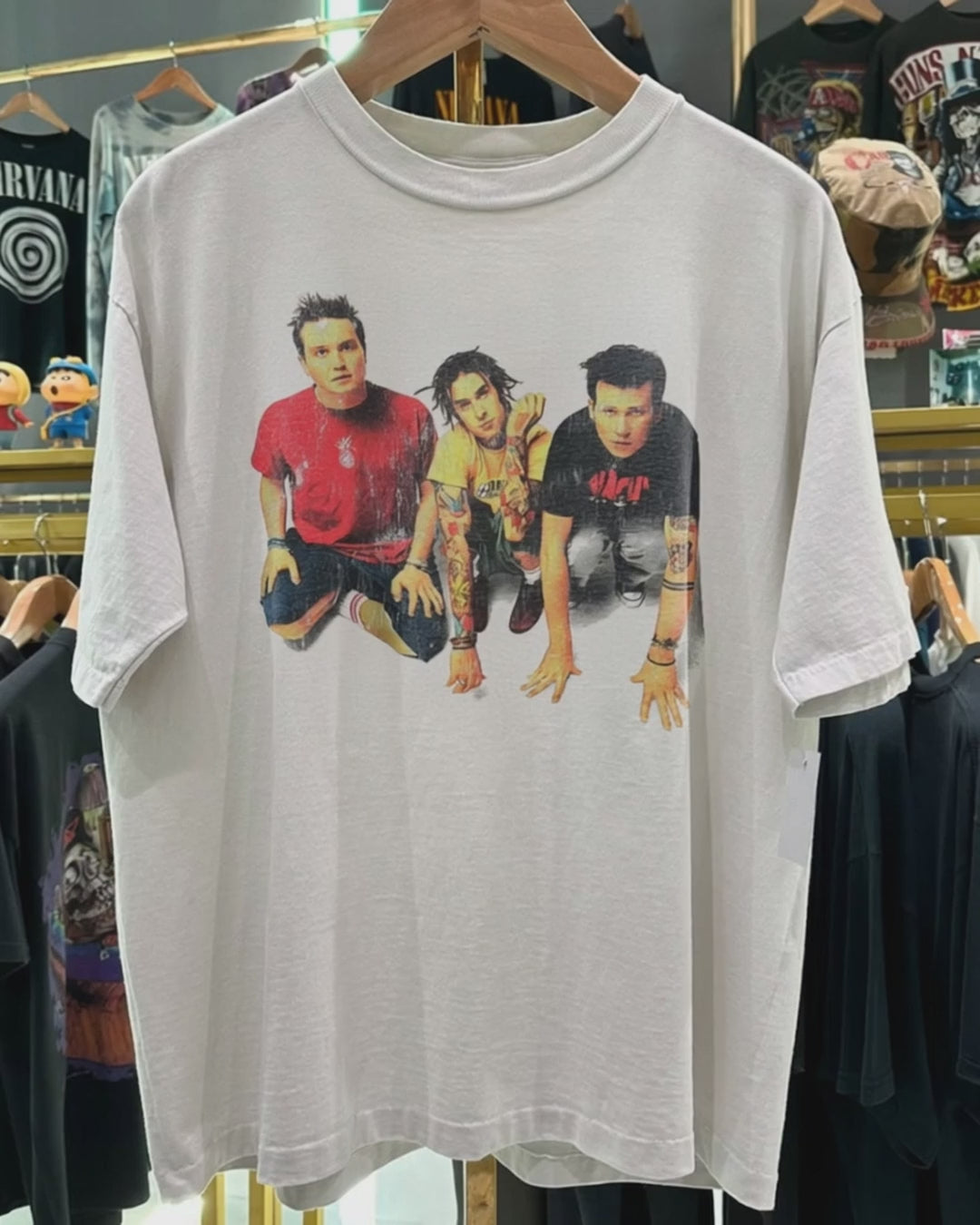 Y2K The Mark, Tom & Travis Show B182 Tour Rare Washed White T