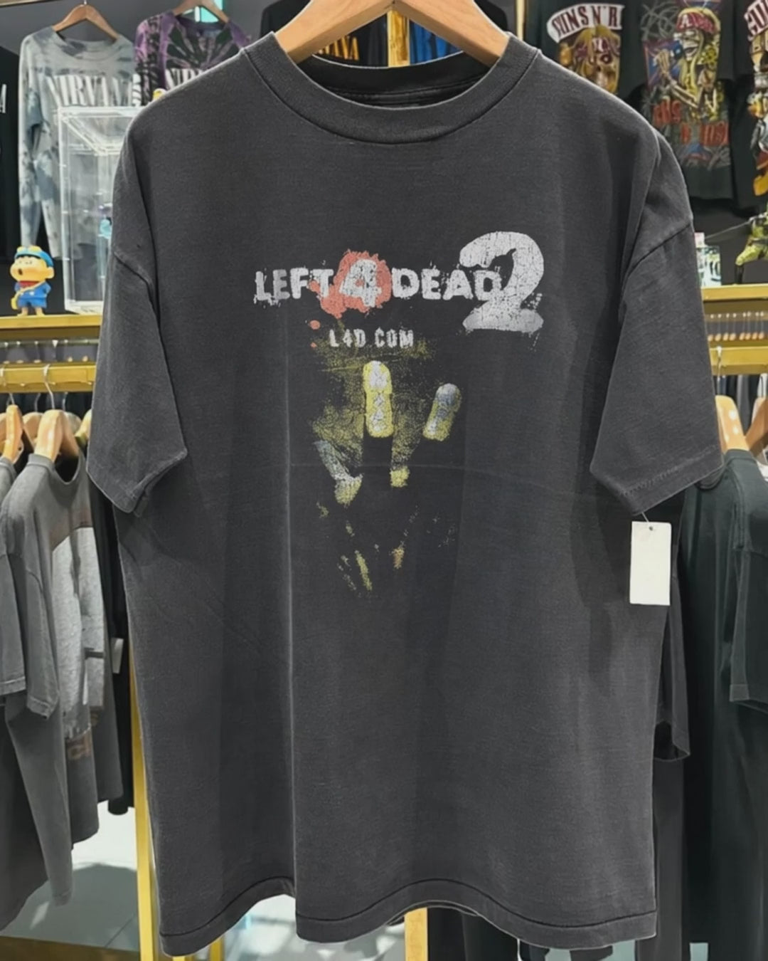 Left 4 Dead 2 2009 Promo Vintage Washed Black T-Shirt product video [GB-DPA:8a69d77aa749]