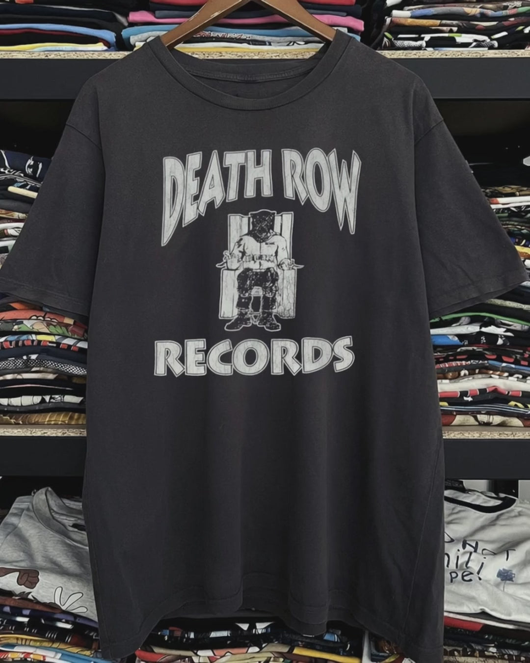 Rare Death Row Records Washed Black Tee product video [GB-DPA:455e66bf612e]