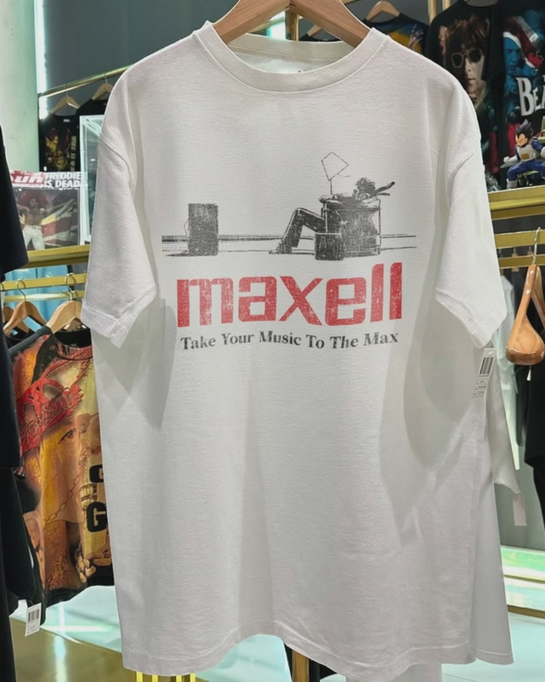 90s Maxell Rare Washed White T-Shirt product video [GB-DPA:b2bd8d30c588]