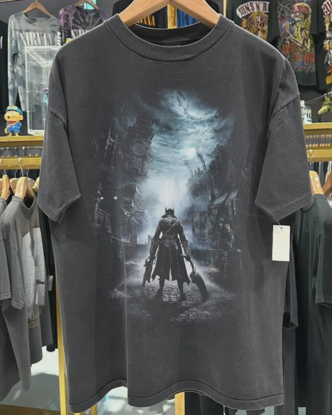USA 'Bloobourne' Cover Promotional Black T-Shirt product video [GB-DPA:e2be63574c39]