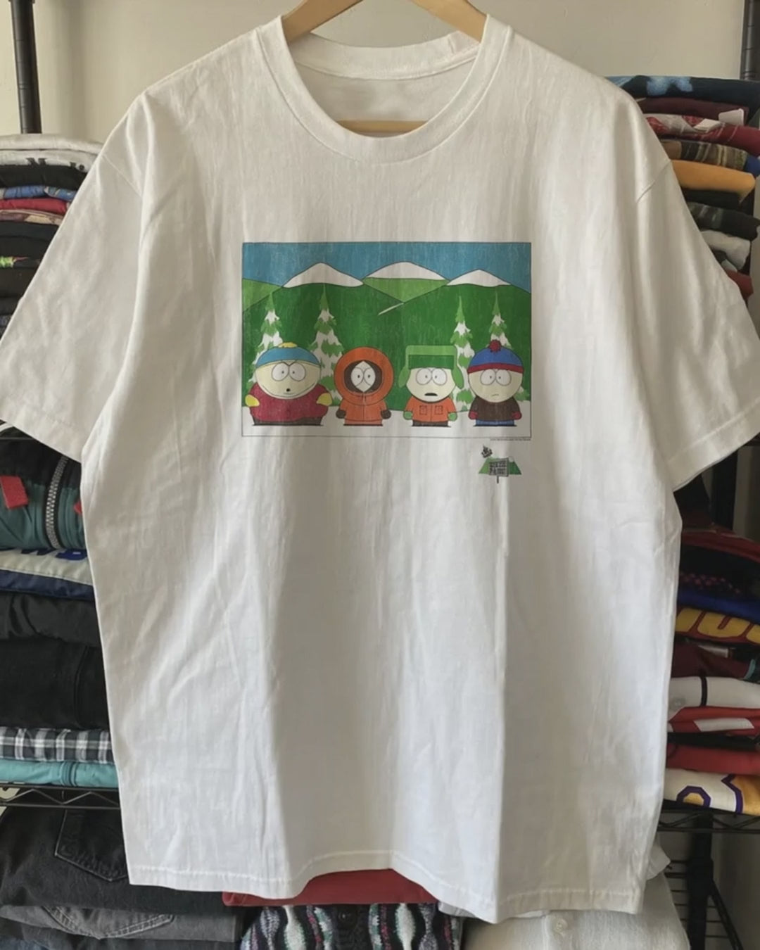 1997 South Park Washed White Tee product video [GB-DPA:2fef801dae91]