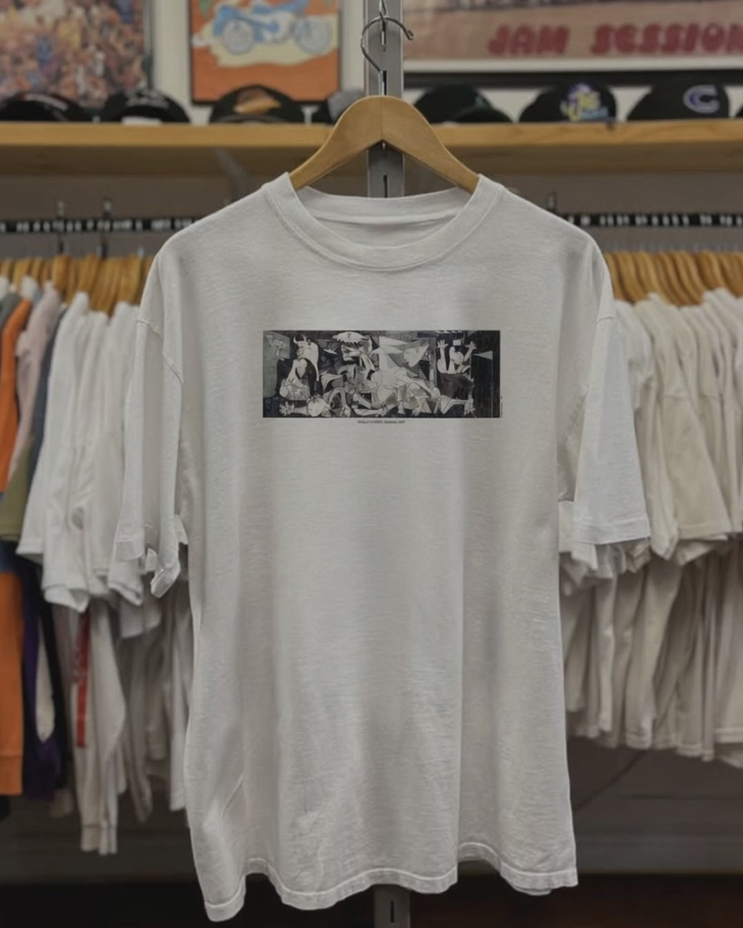 Rare Picasso Guernica Washed White Tee product video [GB-DPA:ddc4f76c5653]