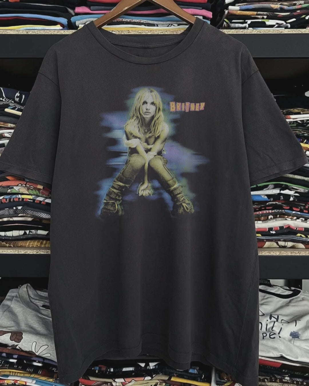 2001 Britney Spears Tour Washed Black Tee product video [GB-DPA:f0c8f8b35cc8]