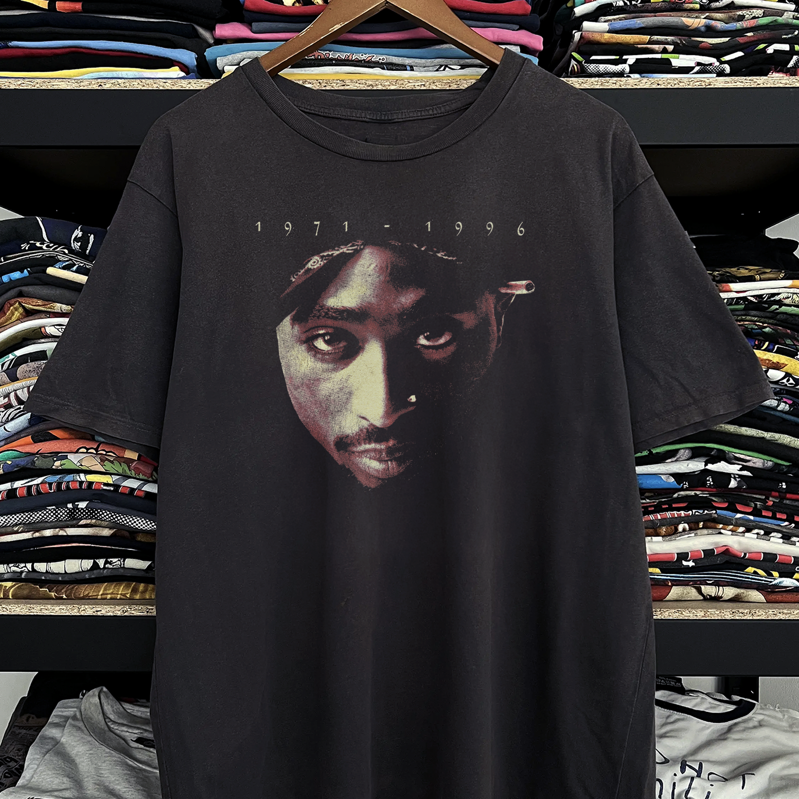 Rare Tupac Memorial Washed Black Tee