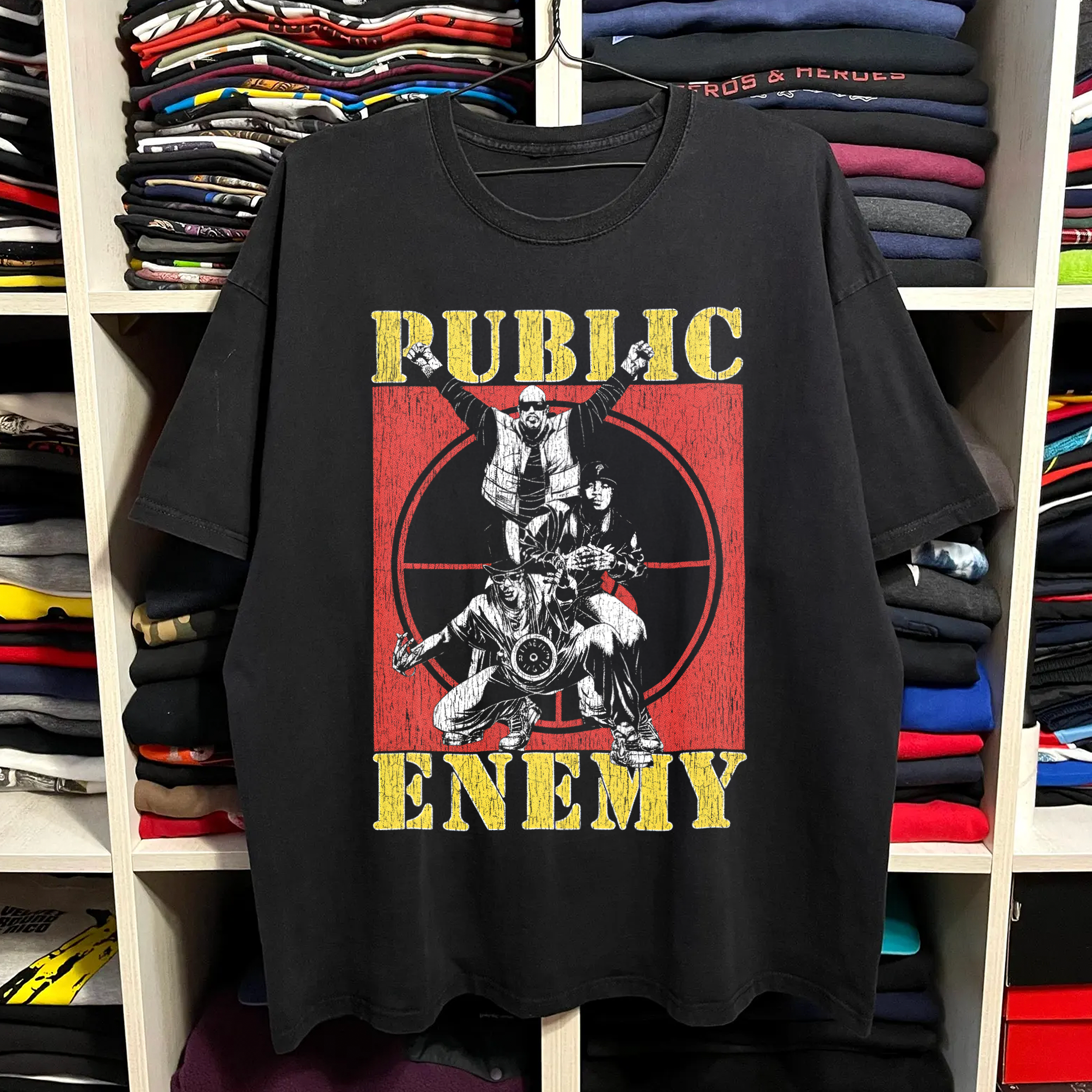 Rare Public Enemy Promo Washed Black Tee