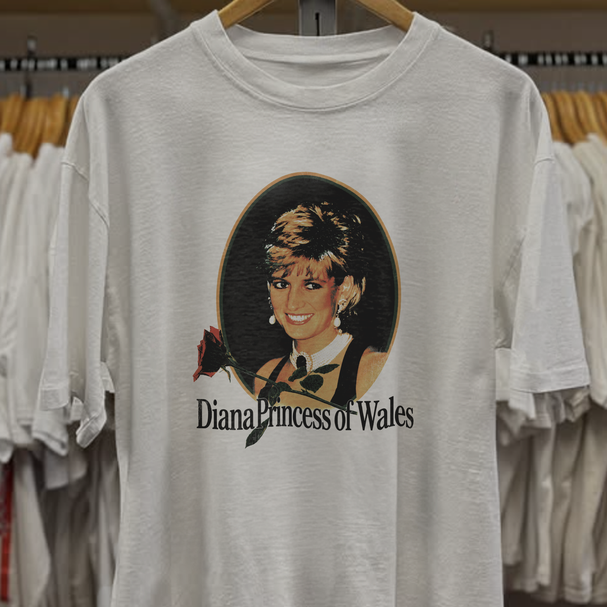 Vintage Diana Portrait Washed White Tee