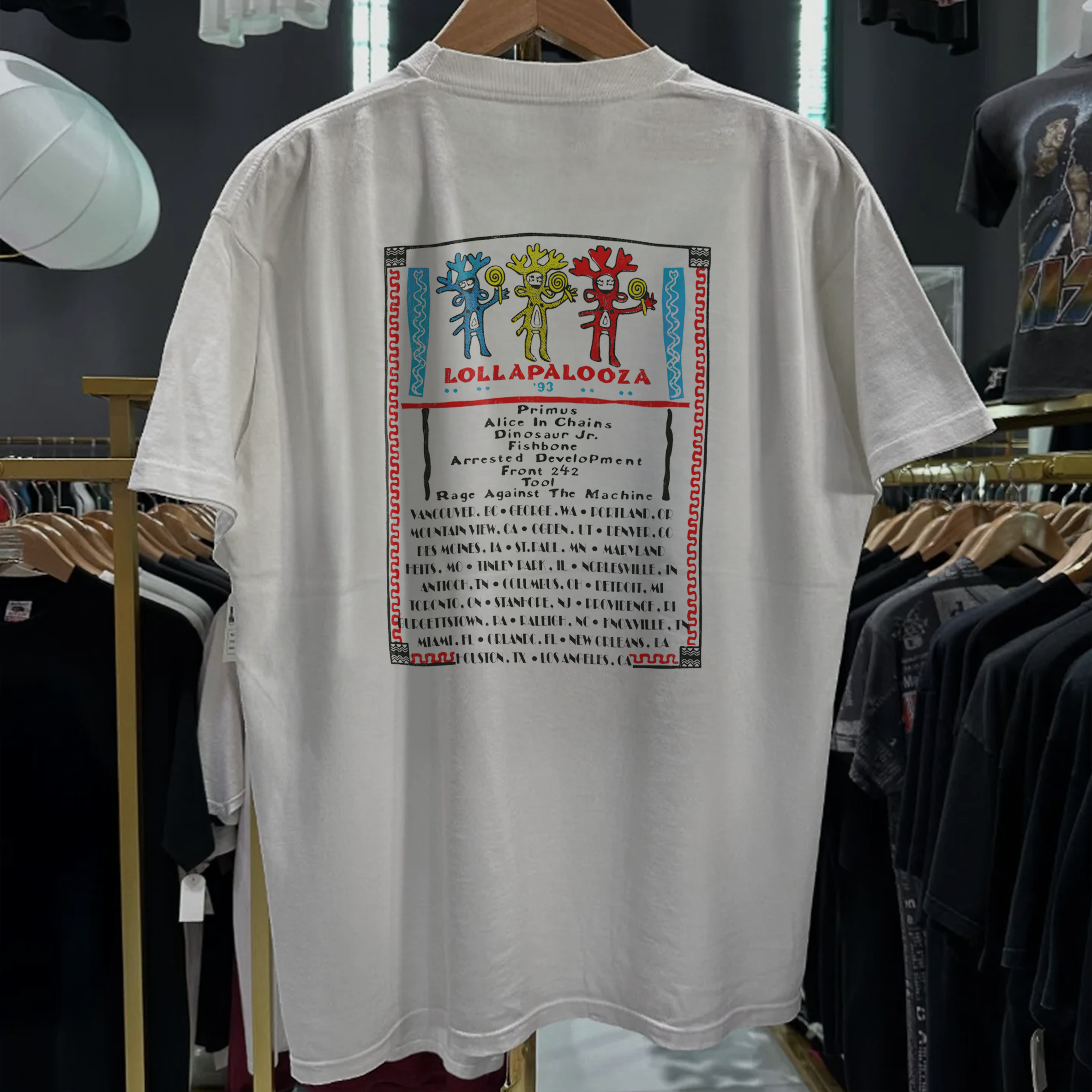 93 Alice In Chains Lollapalooza Washed White Tee