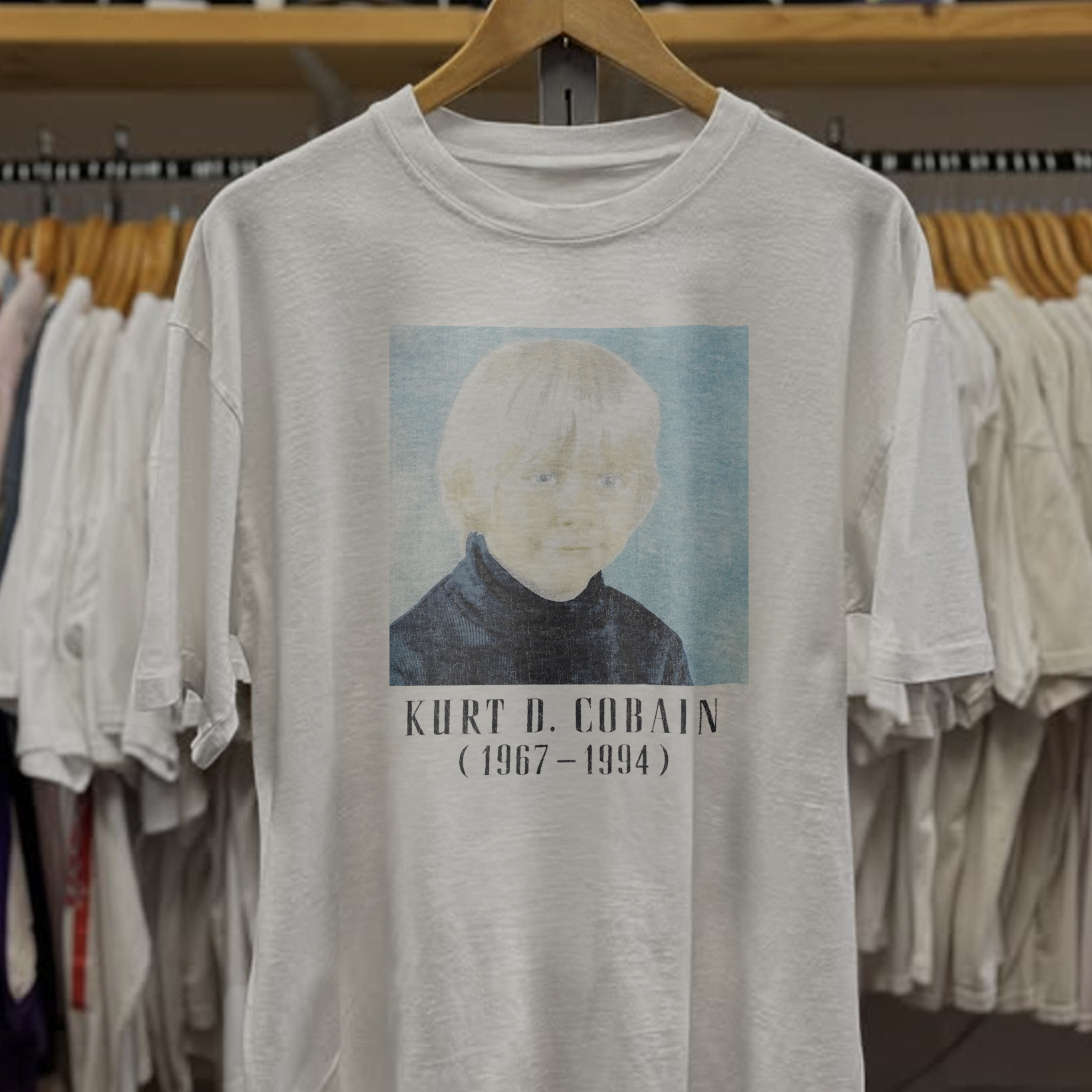 Rare Kurt D Cobain Washed White Tee